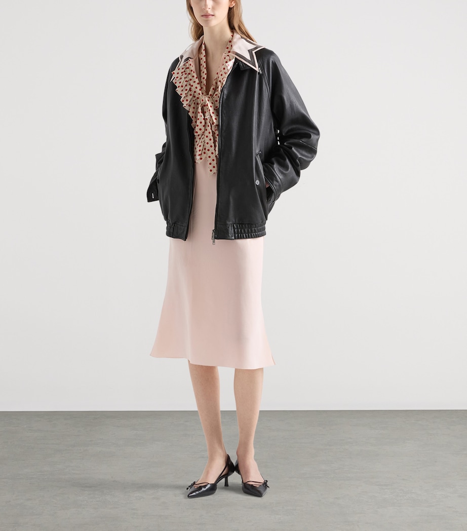 Prada Womens Nappa Leather Blouson Jacket Black Image 2