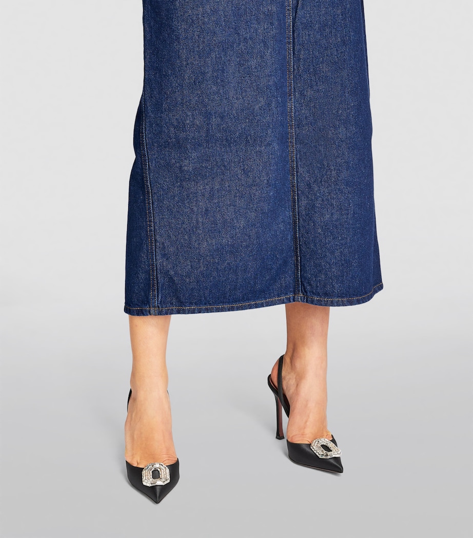 Satin Camelia Slingback Pumps 105 BLACK Image 2