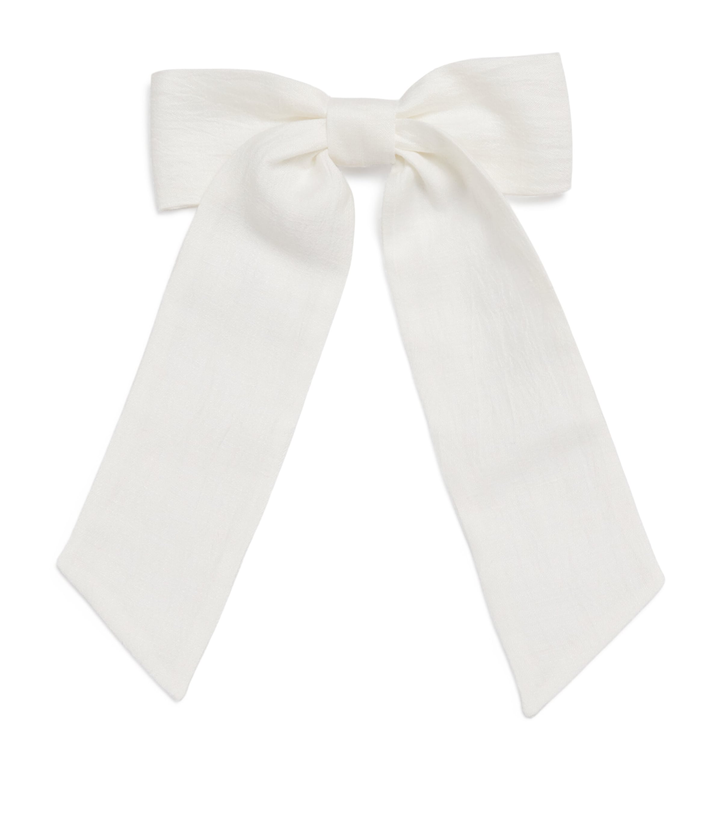 Shop Il Gufo Linen-blend Bow Hair Clip In White