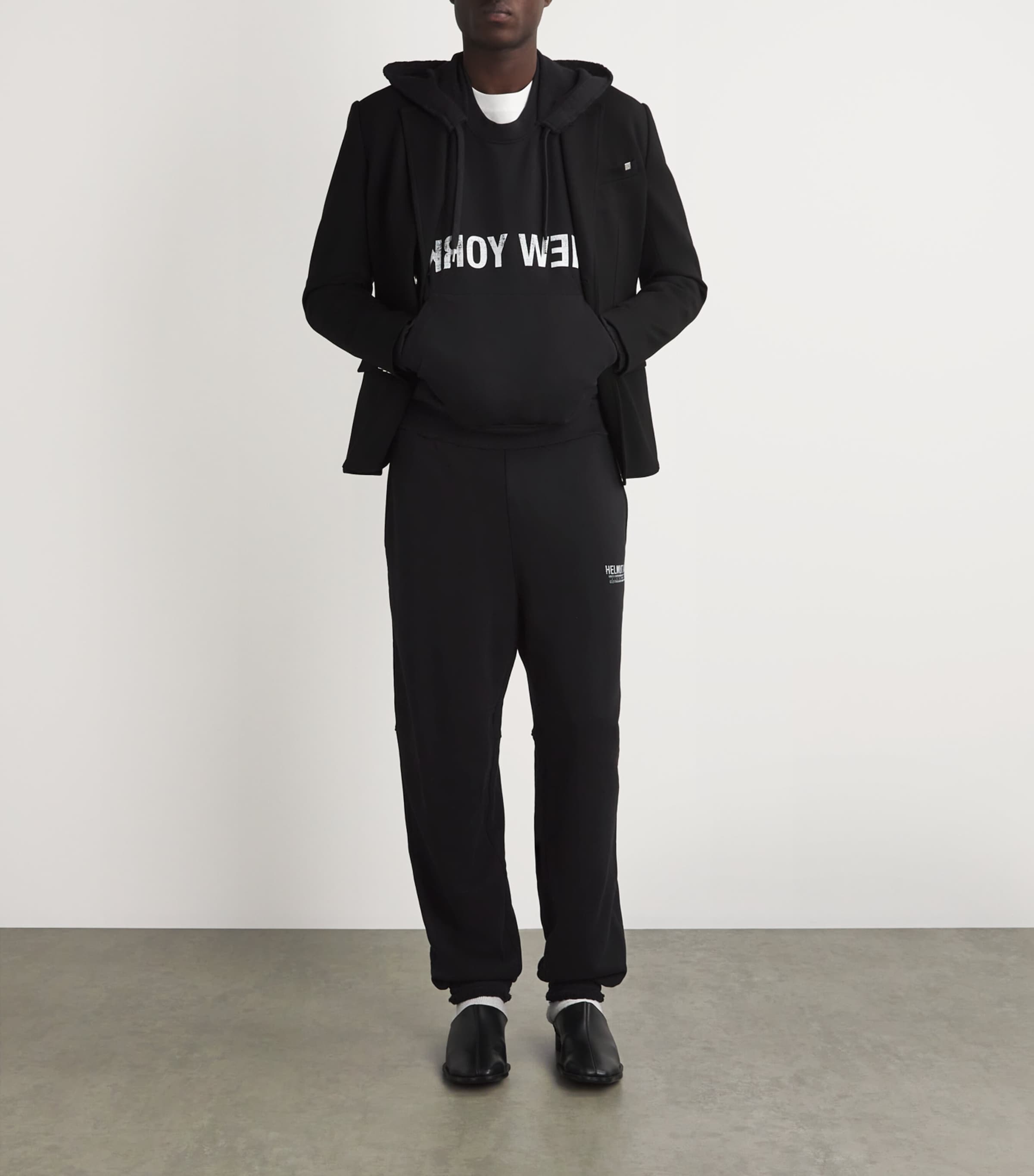 Helmut Lang Cotton New York Hoodie In Black