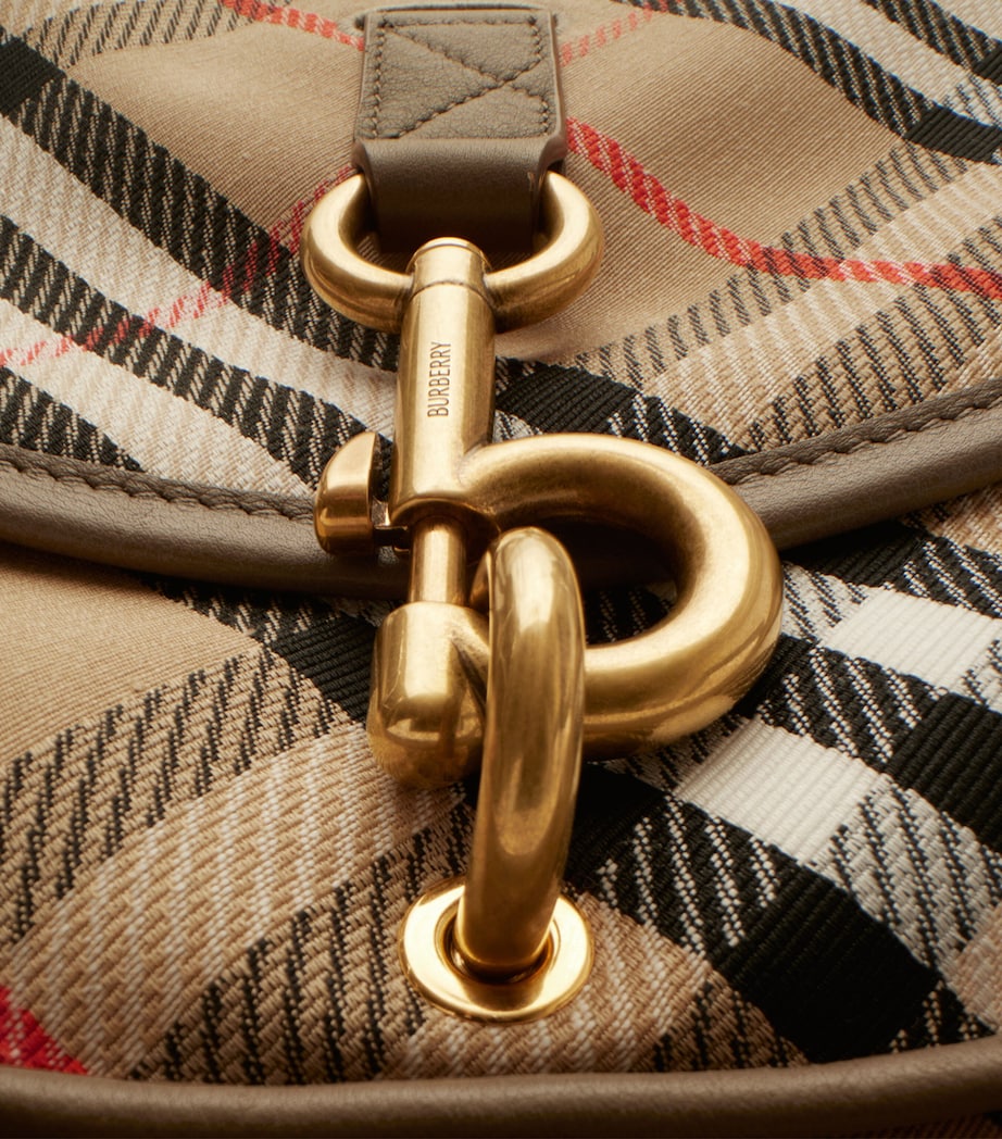 Small Canvas Check B Clip Messenger Bag SAND Image 6