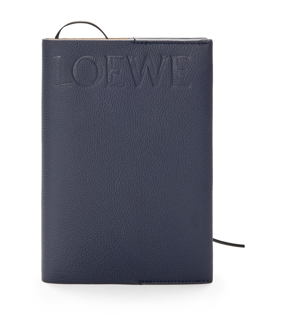 Leather Logo Notebook DARK NAVY BLUE Image 1