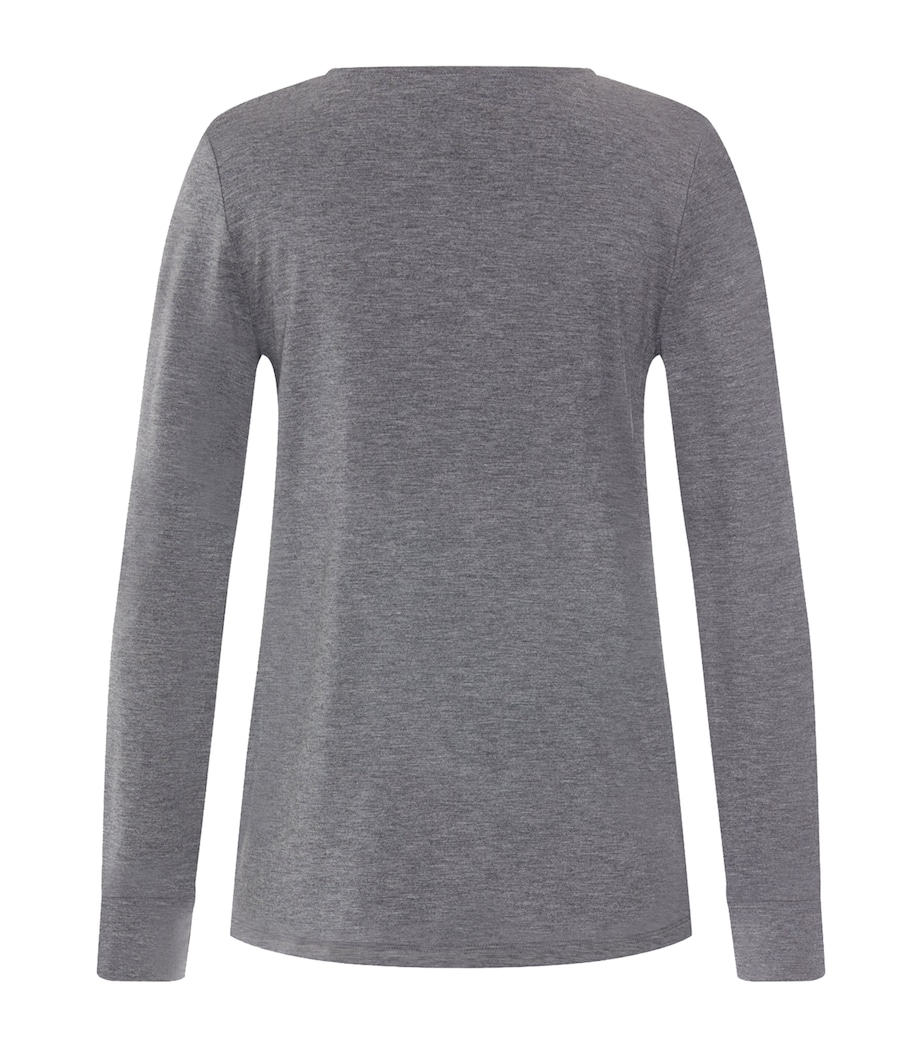 Hanro Womens Natural Elegance T-Shirt Stone Melange Image 3