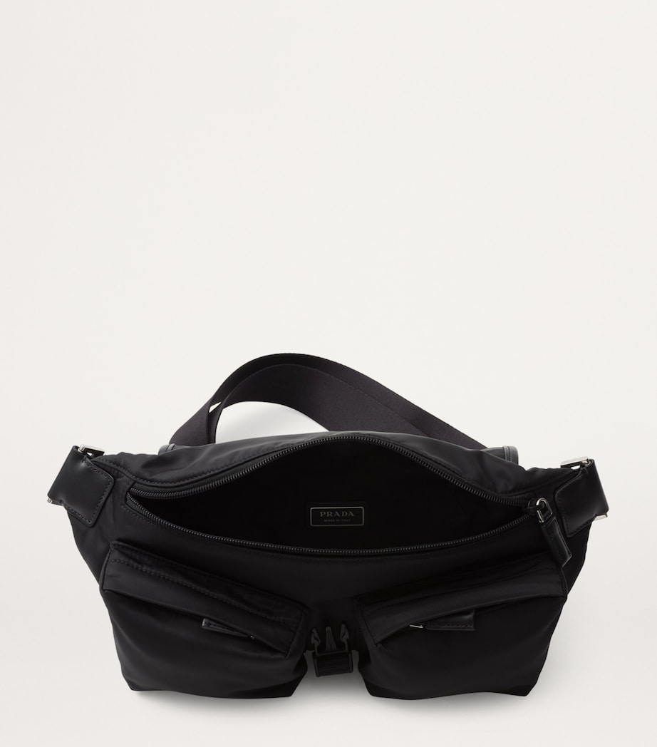 Small Re-Nylon and Calf Leather Belt Bag F0002 Image 5