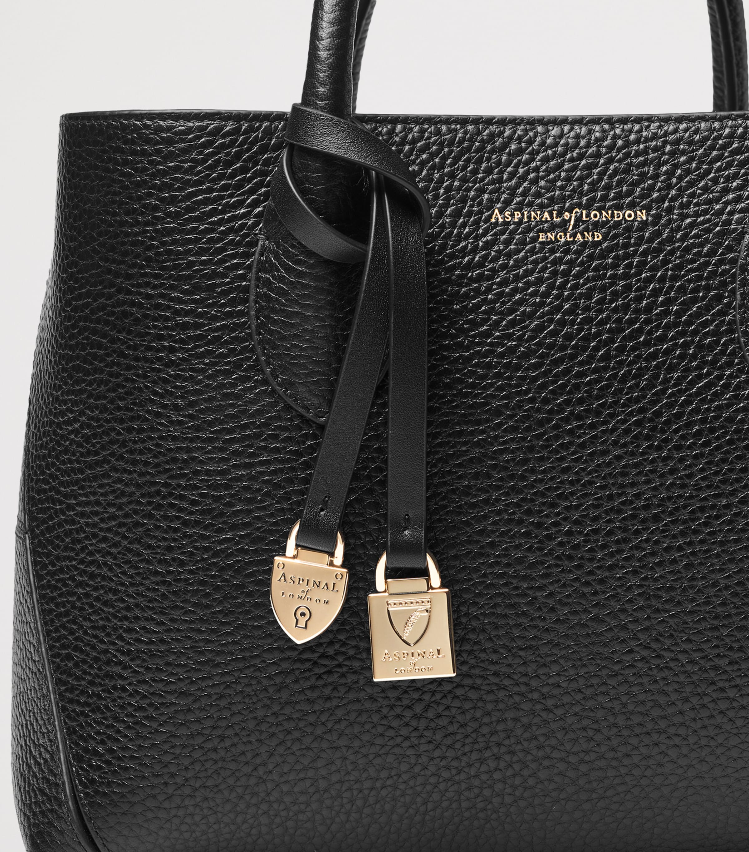 Midi Leather London Tote Bag BLACK Image 5