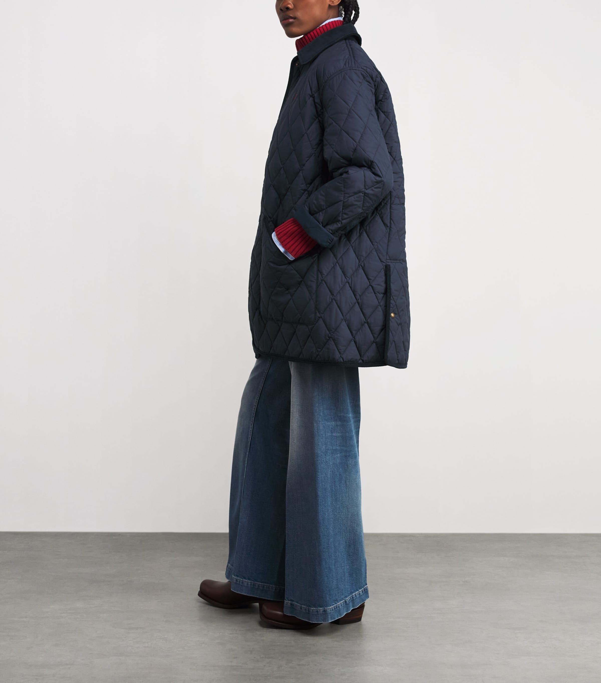 Water-Repellent Quilted Coat RL NAVY Image 2