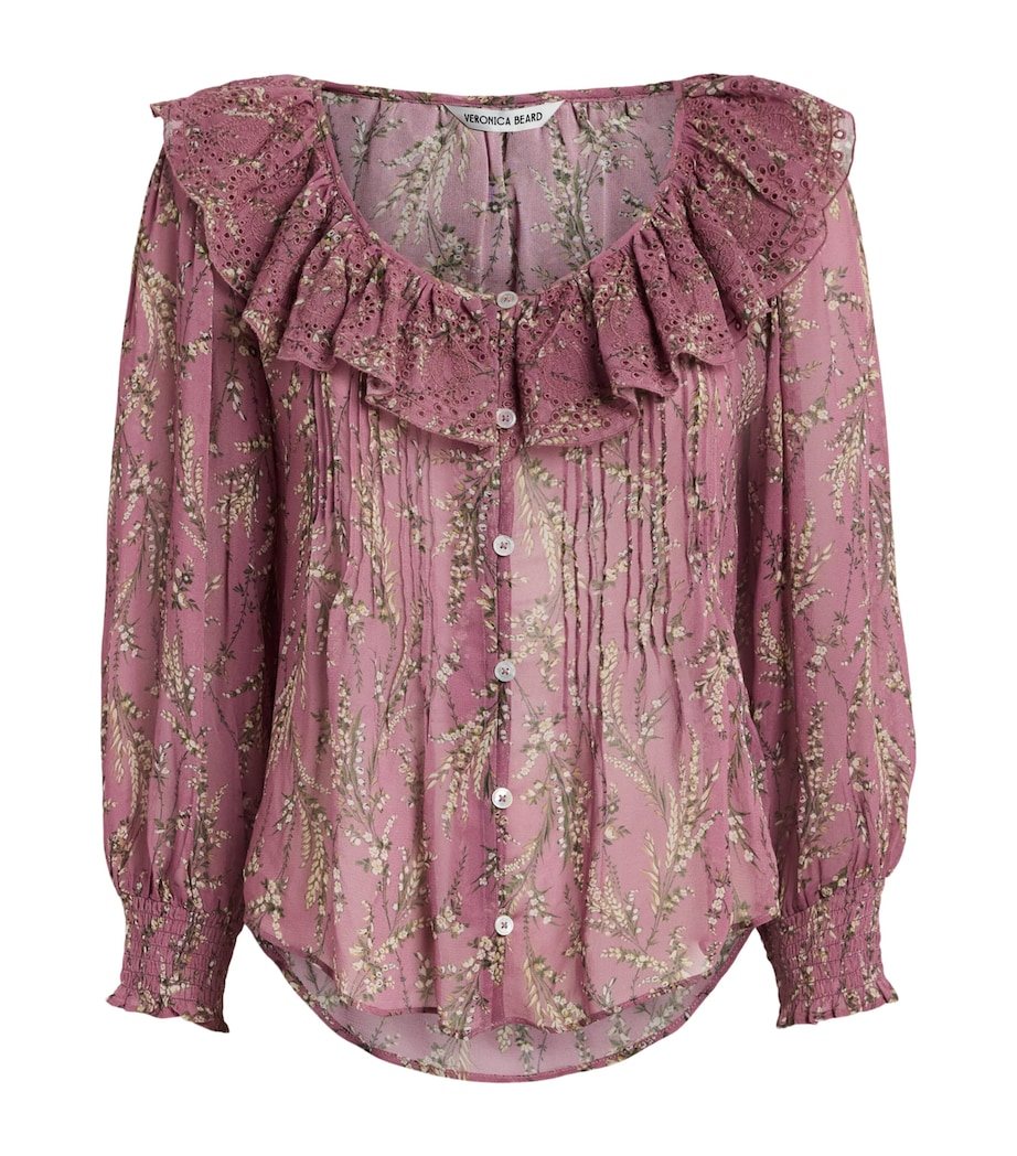 Veronica Beard Womens Ruffled Hewitts Blouse Hze Mlti Image 1