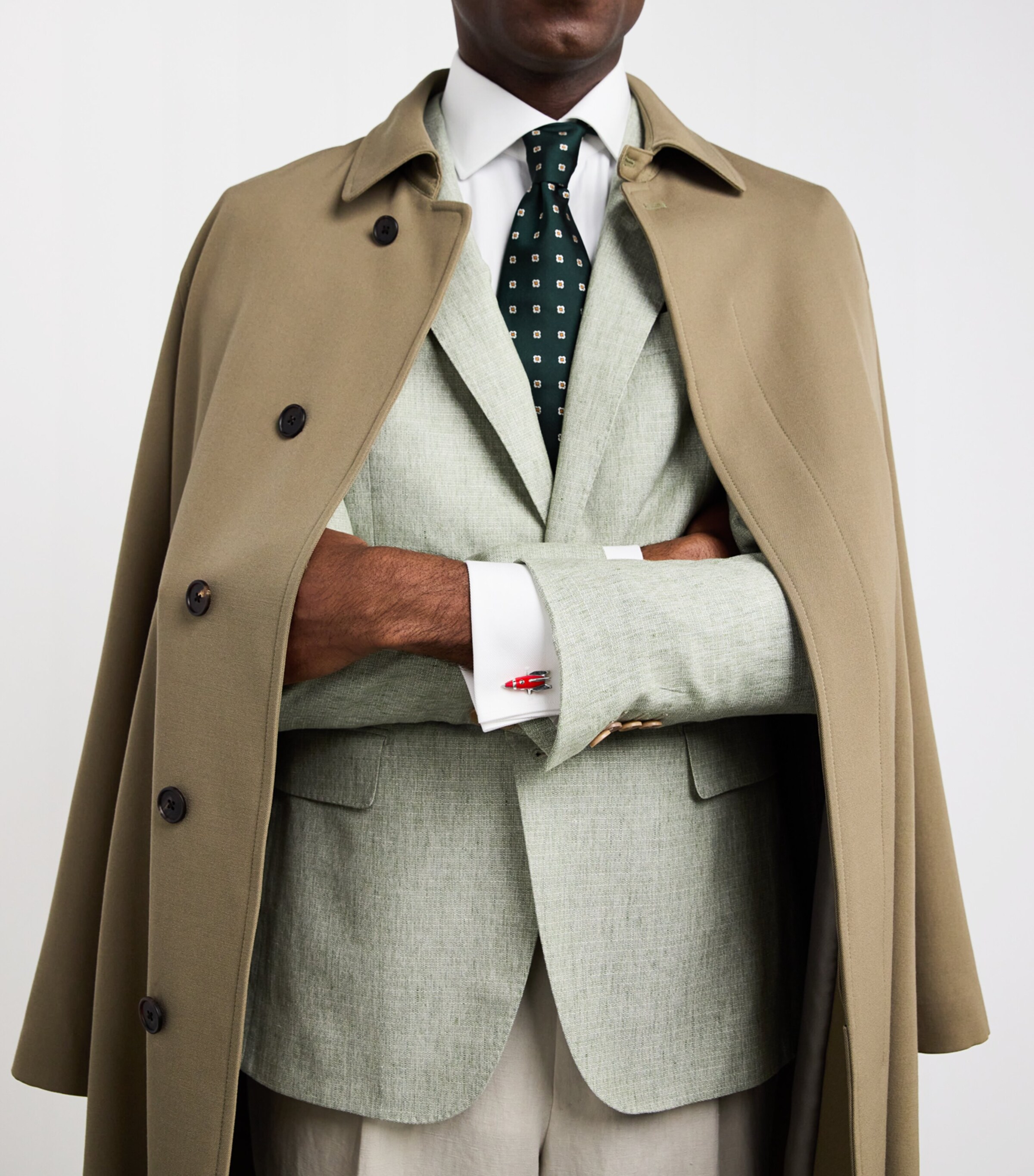 Sterling Silver Enamel Rocket Cufflinks SILVER Image 2