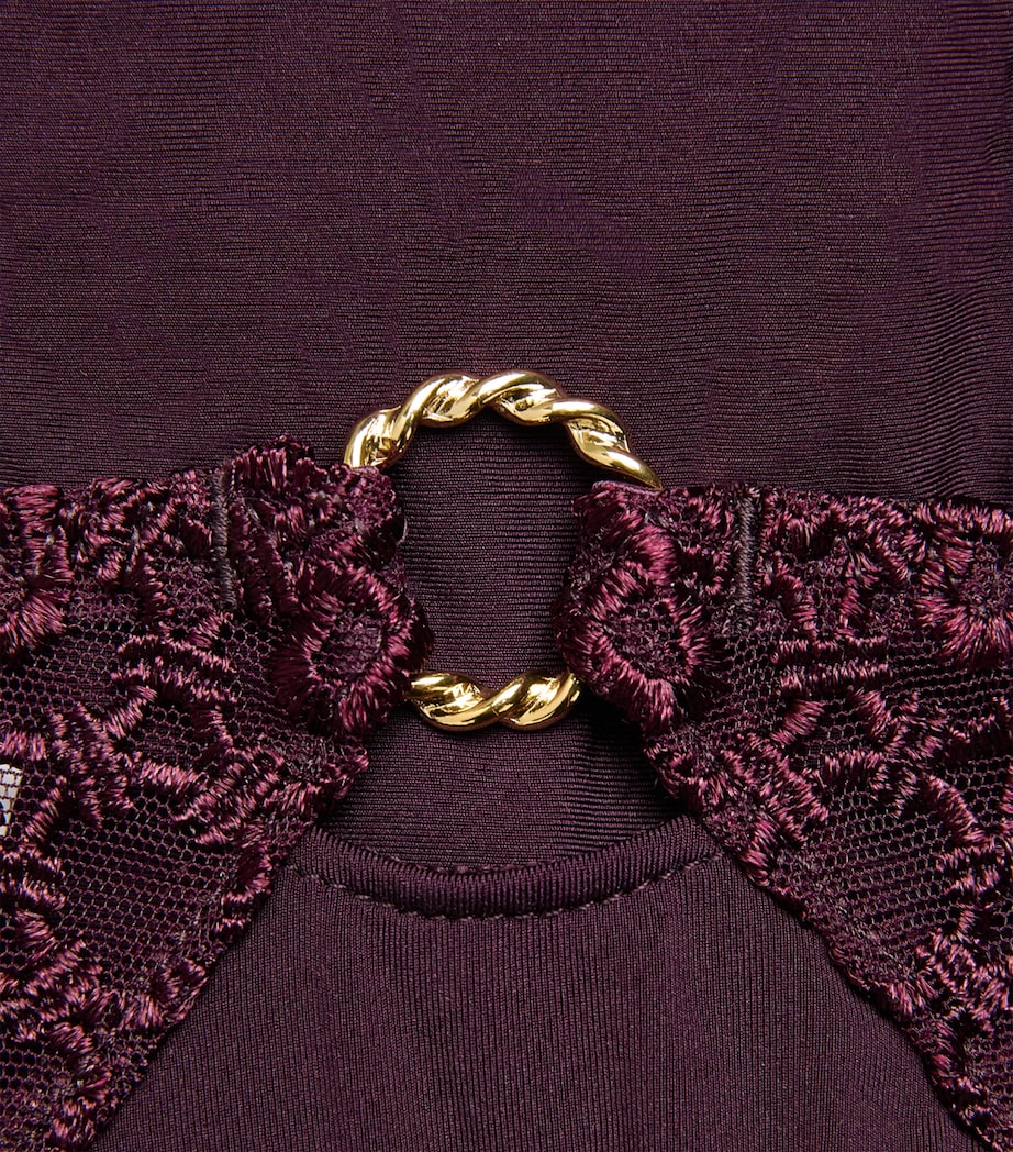 Aubade Womens Eloge du Désir Tanga Deep Berry Image 4