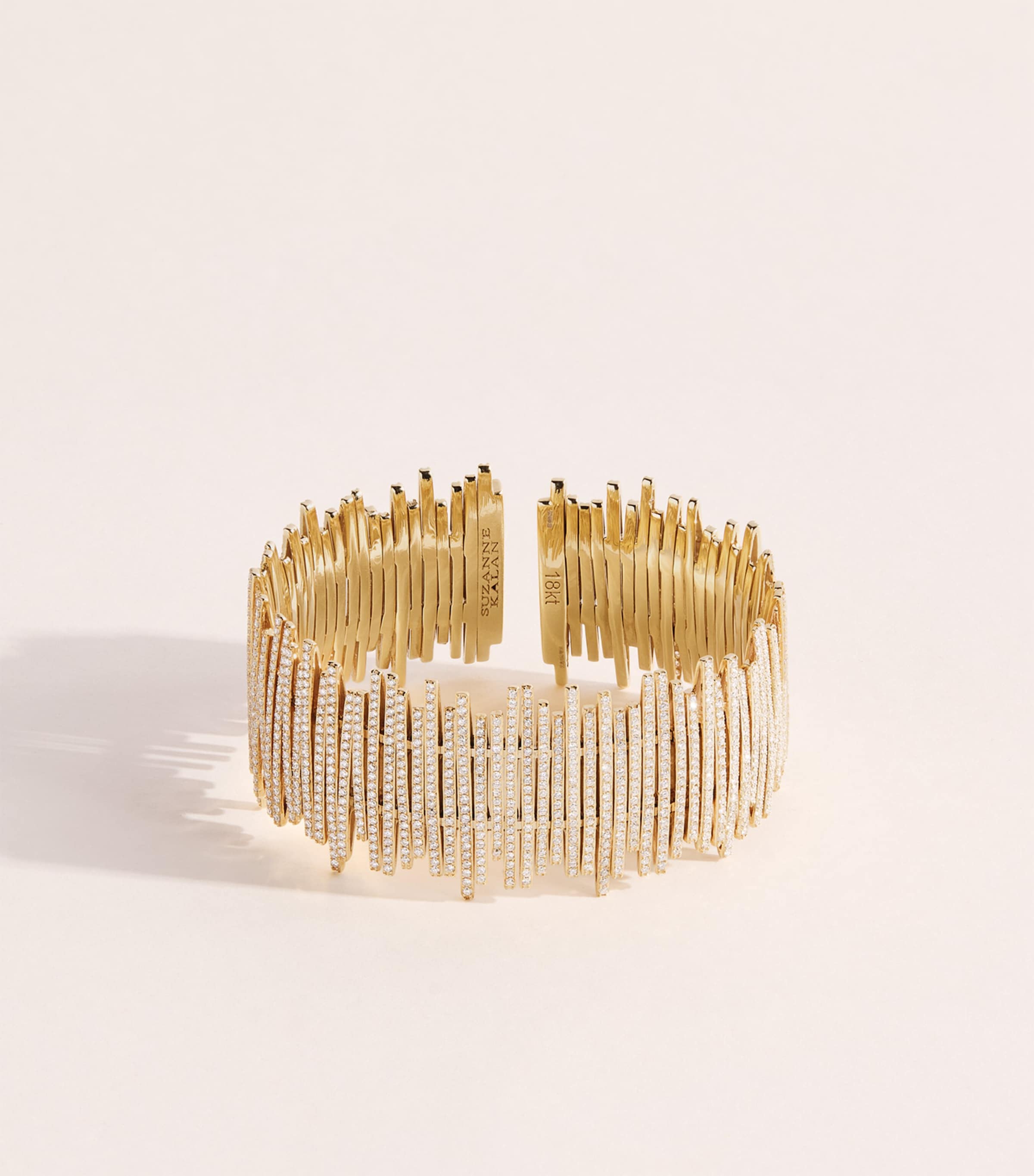 Suzanne Kalan Yellow Gold and Diamond Inlay Bangle Yg/wd Image 1