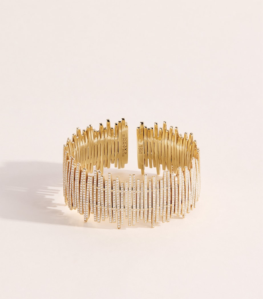 Suzanne Kalan Yellow Gold and Diamond Inlay Bangle Yg/wd Image 1
