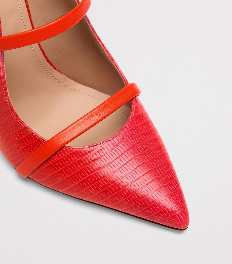 Malone Souliers Embossed Leather Maureen Heeled Sandals 100 Marigold Image 5
