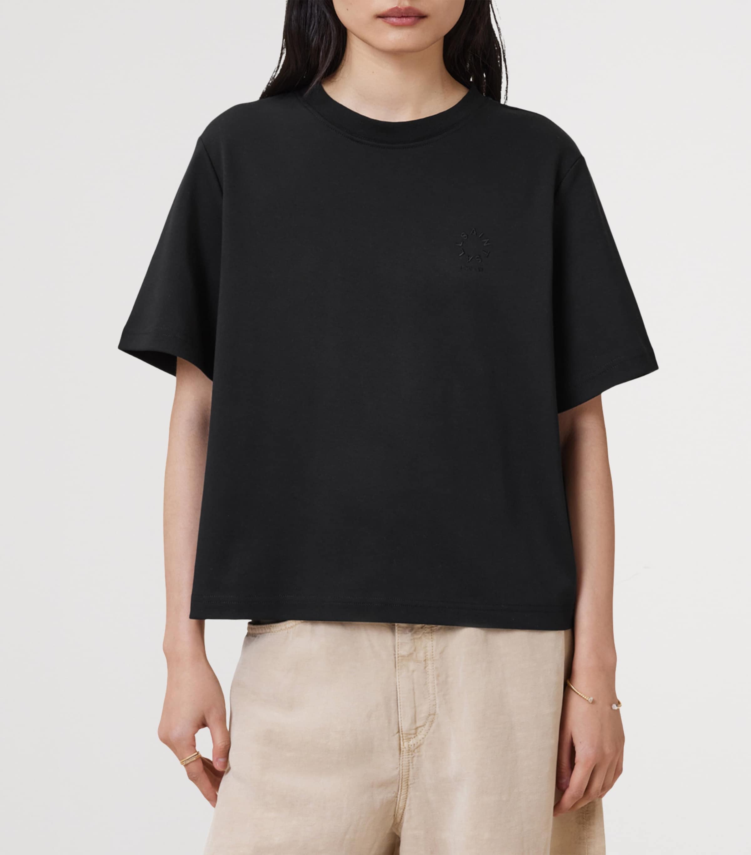 AllSaints Womens Organic Cotton Lisa Haven T-Shirt Black Image 4