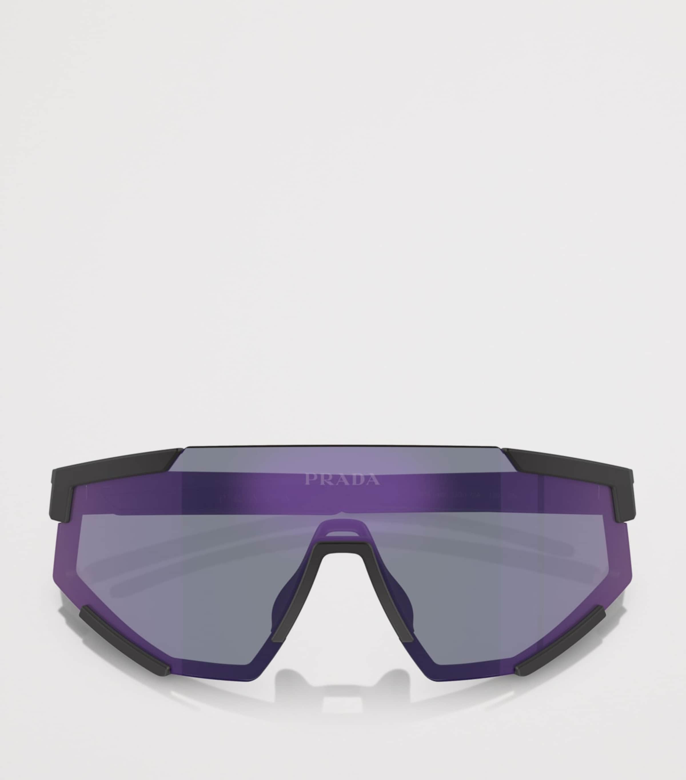 Prada Linea Rossa Shield Pillow Sunglasses Black Image 5
