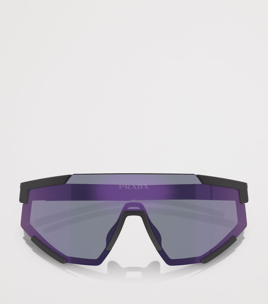 Prada Linea Rossa Shield Pillow Sunglasses Black Image 5