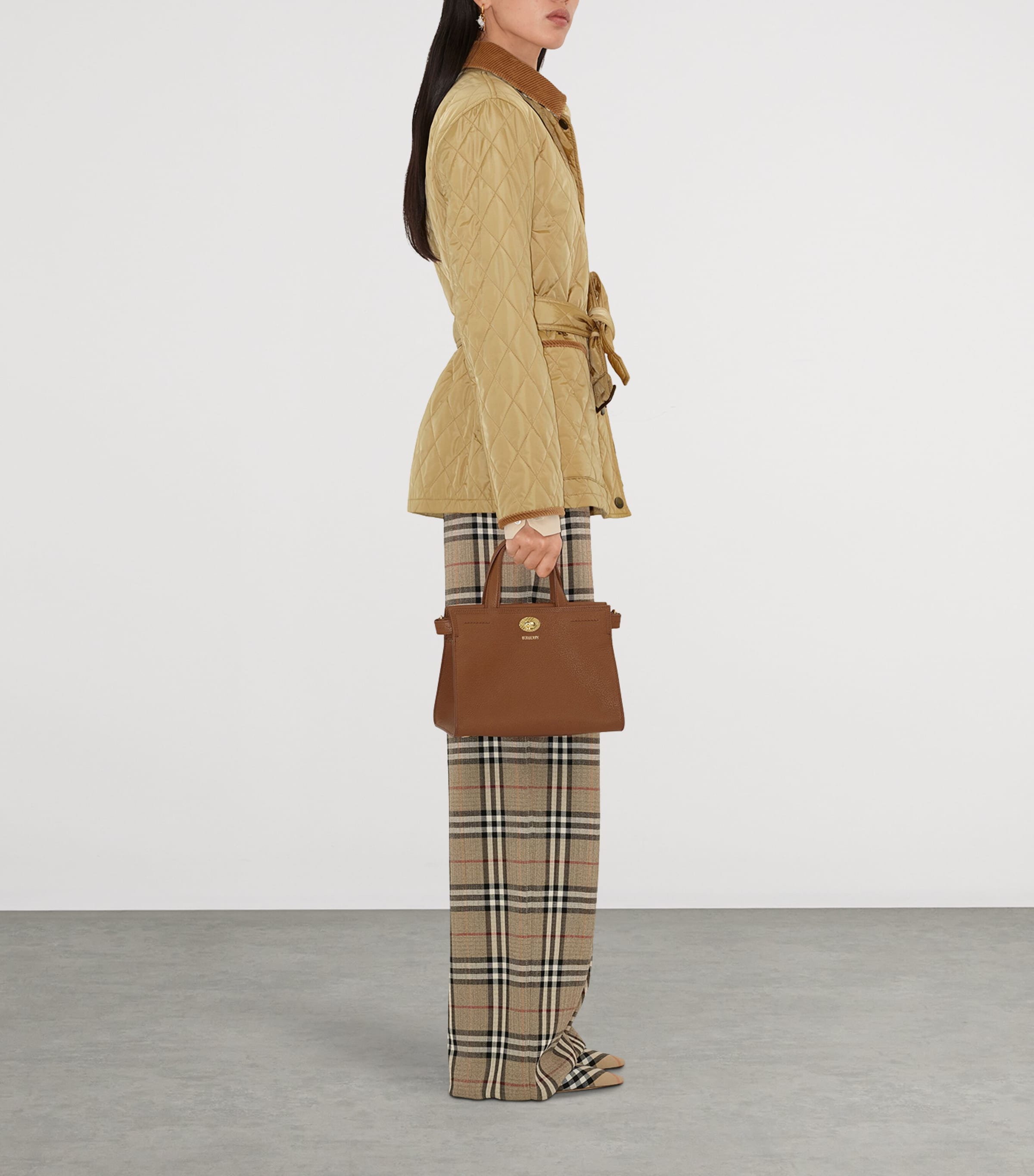 Quilted Belted Field Jacket FLAX Image 4