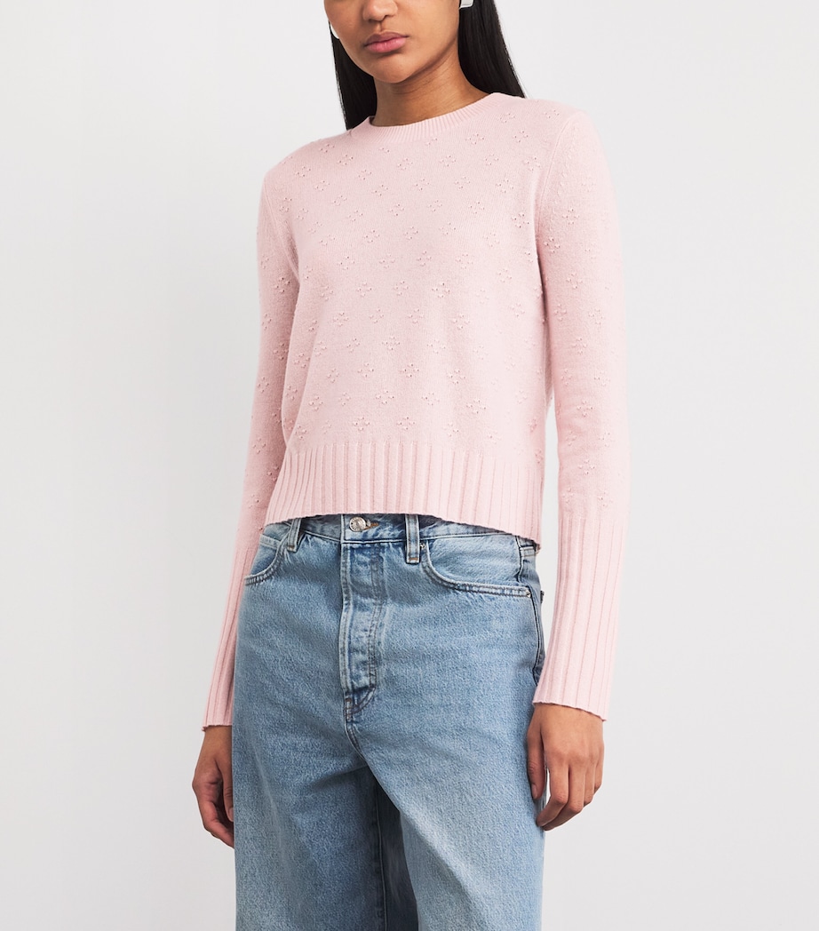 Guest In Residence Womens Cashmere Compass Shrunken Sweater Pwpnk Powder Pink Image 4