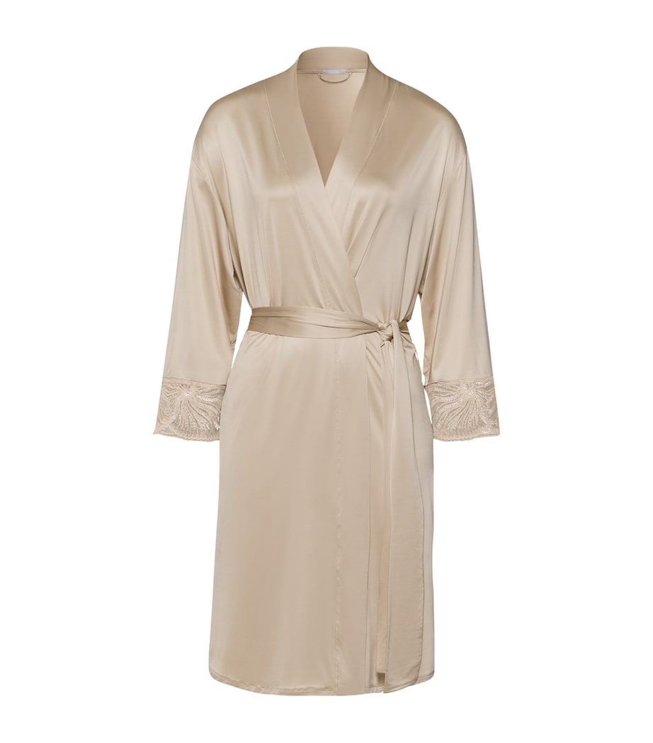 Satin Lace-Trim Lilith Robe COFFEE QUARTZ Image 1