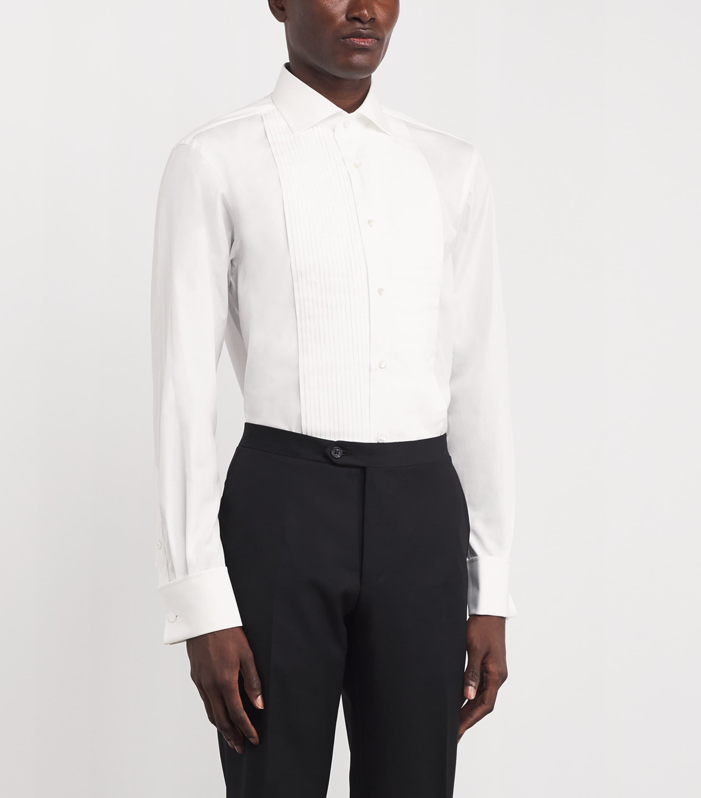 Cotton Tuxedo Dress Shirt WHITE Image 3