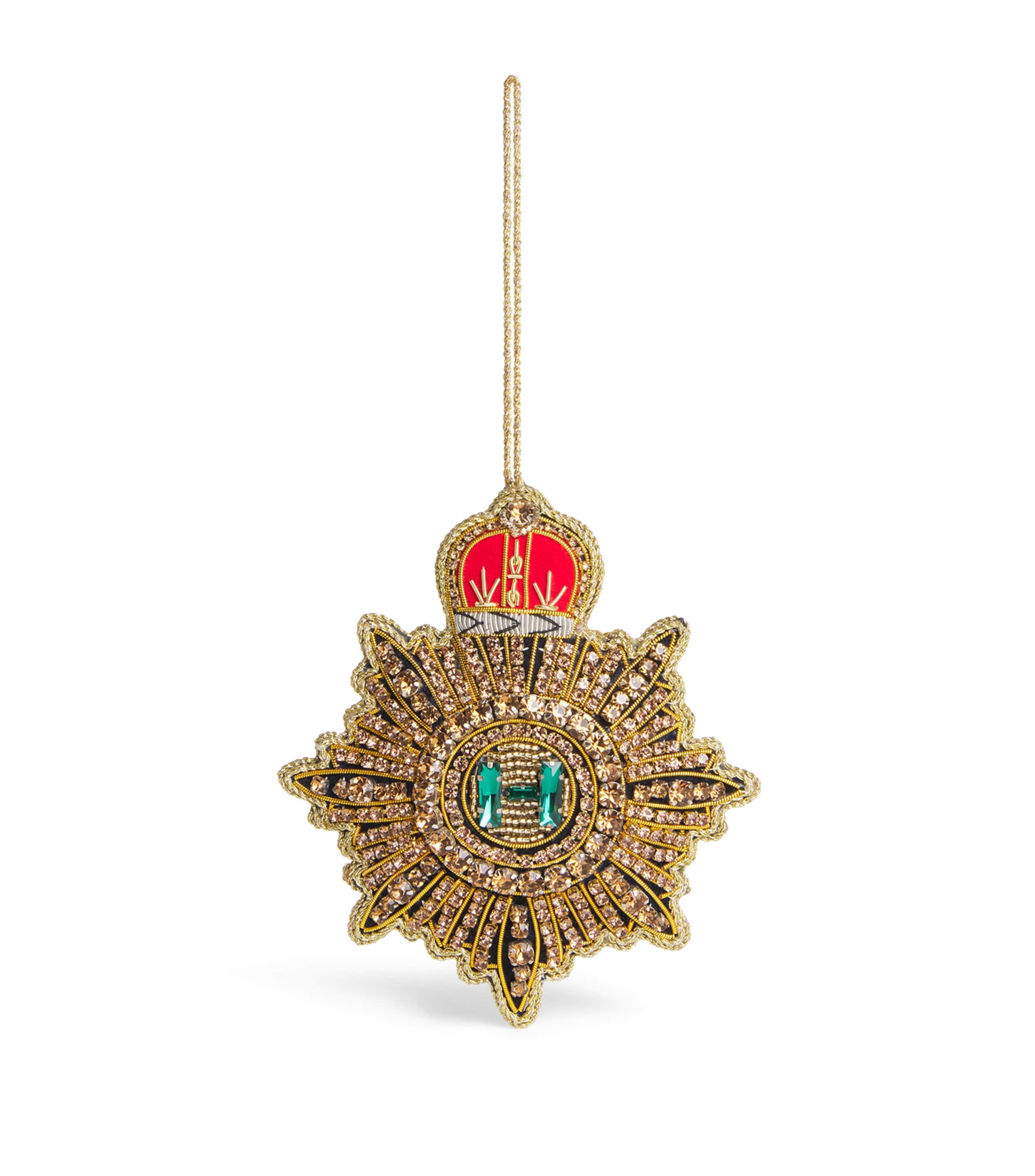 Tinker Tailor Naval Medallion Tree Decoration Navy, Gold & Red Image 1