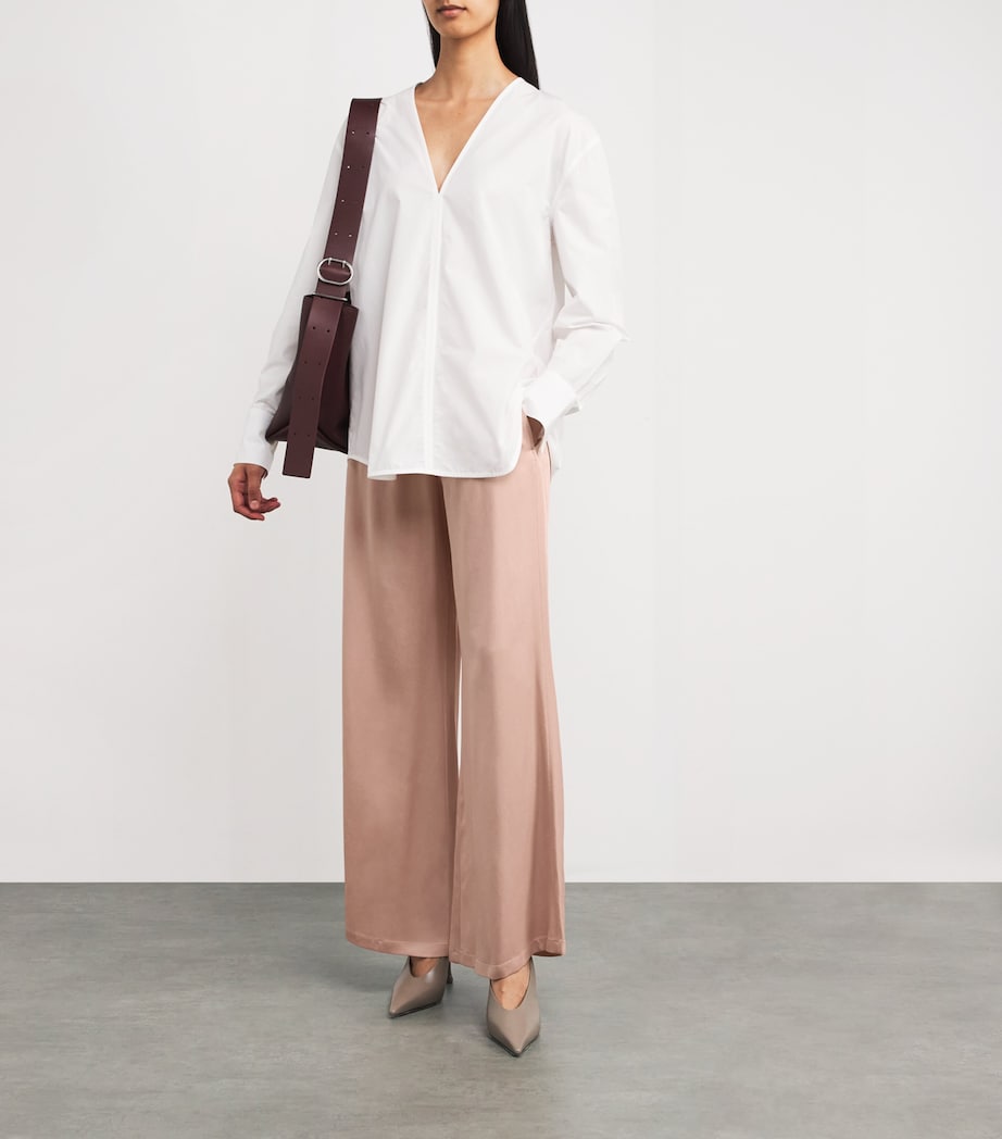 Satin Wide-Leg Trousers 2198 ROSA CRETA Image 2