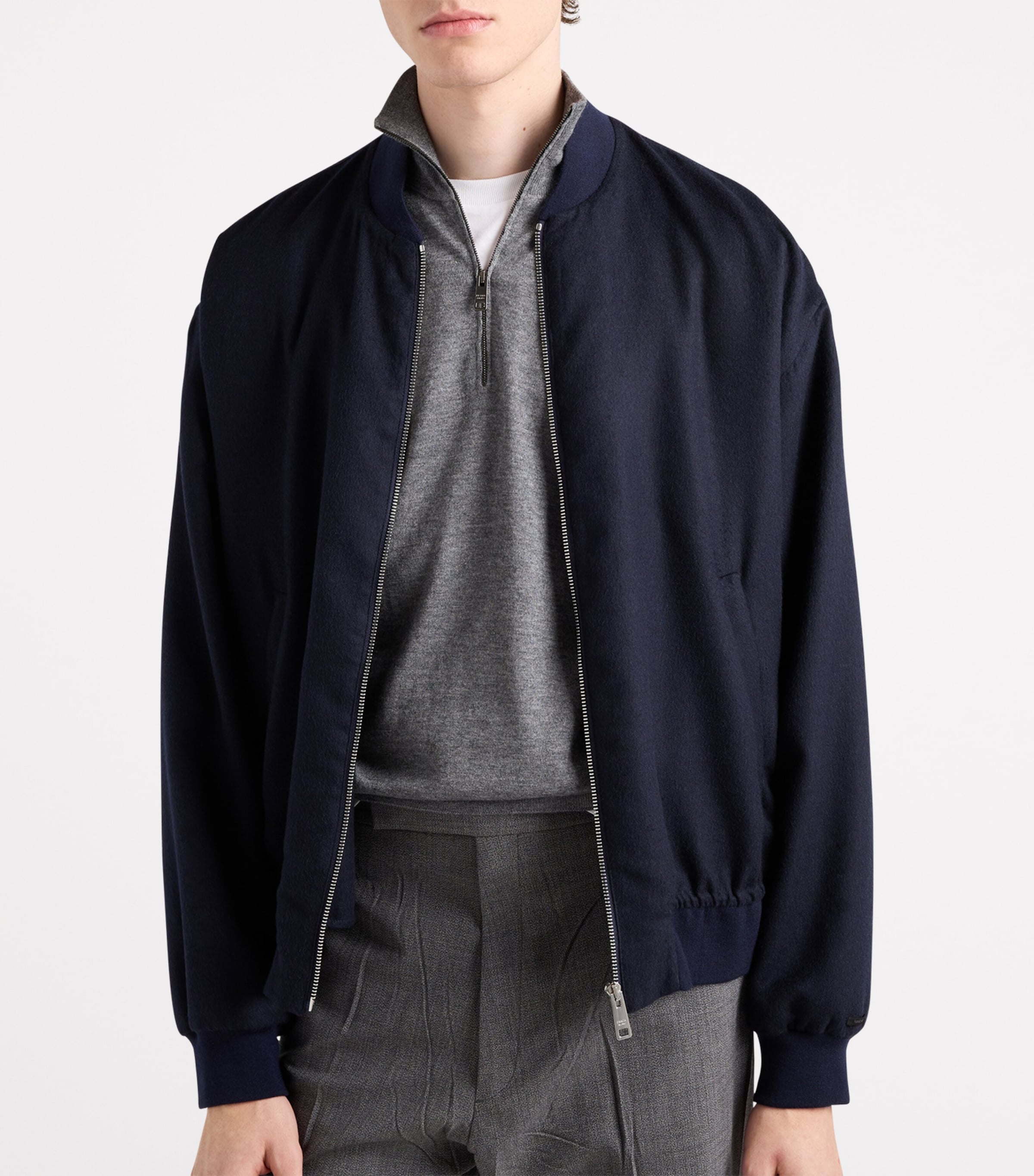 Cashmere-Silk Quarter-Zip Sweater F0480 Image 3