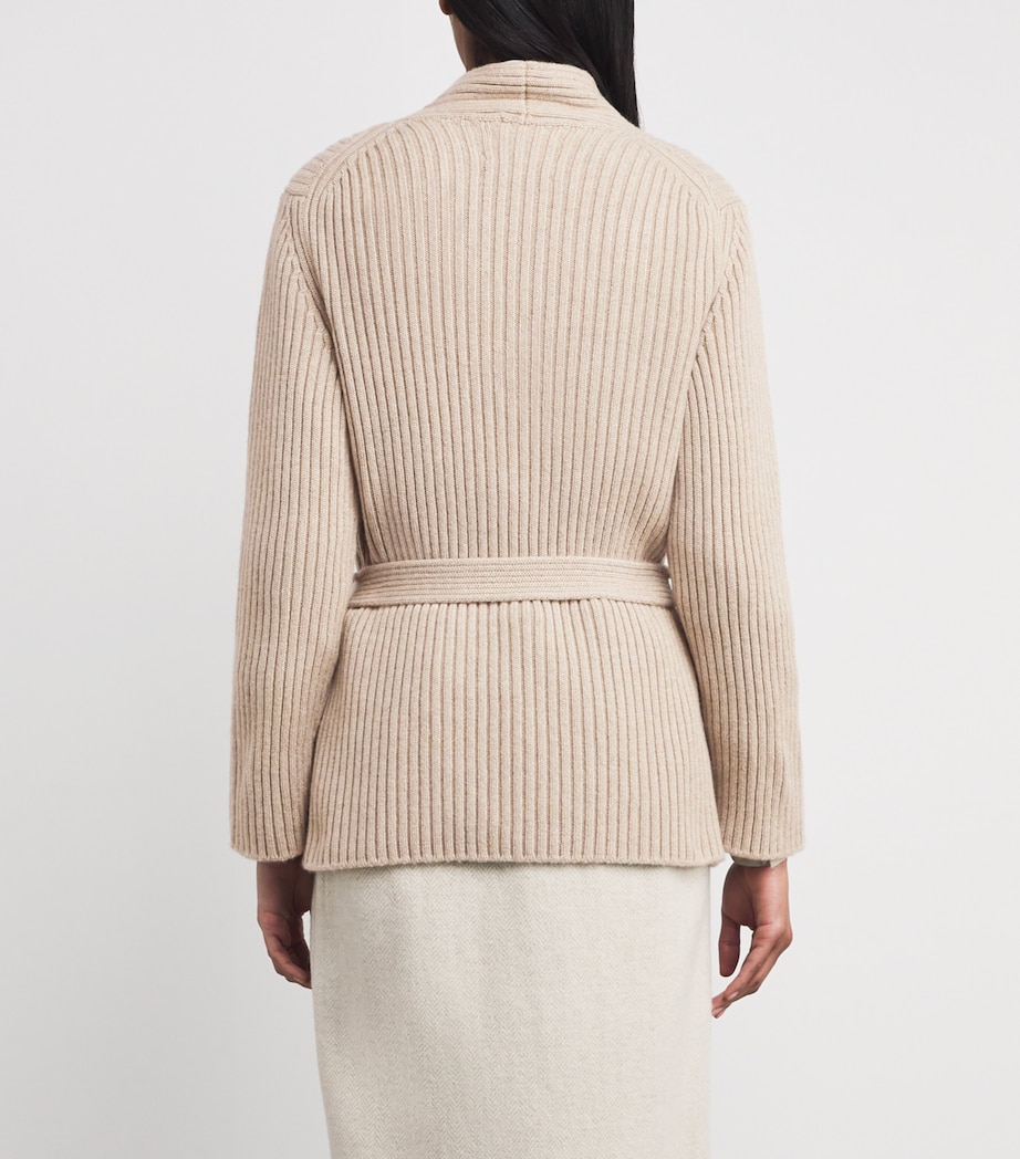 Cashmere Longline Cardigan DARK MEDIUM DYED Image 4