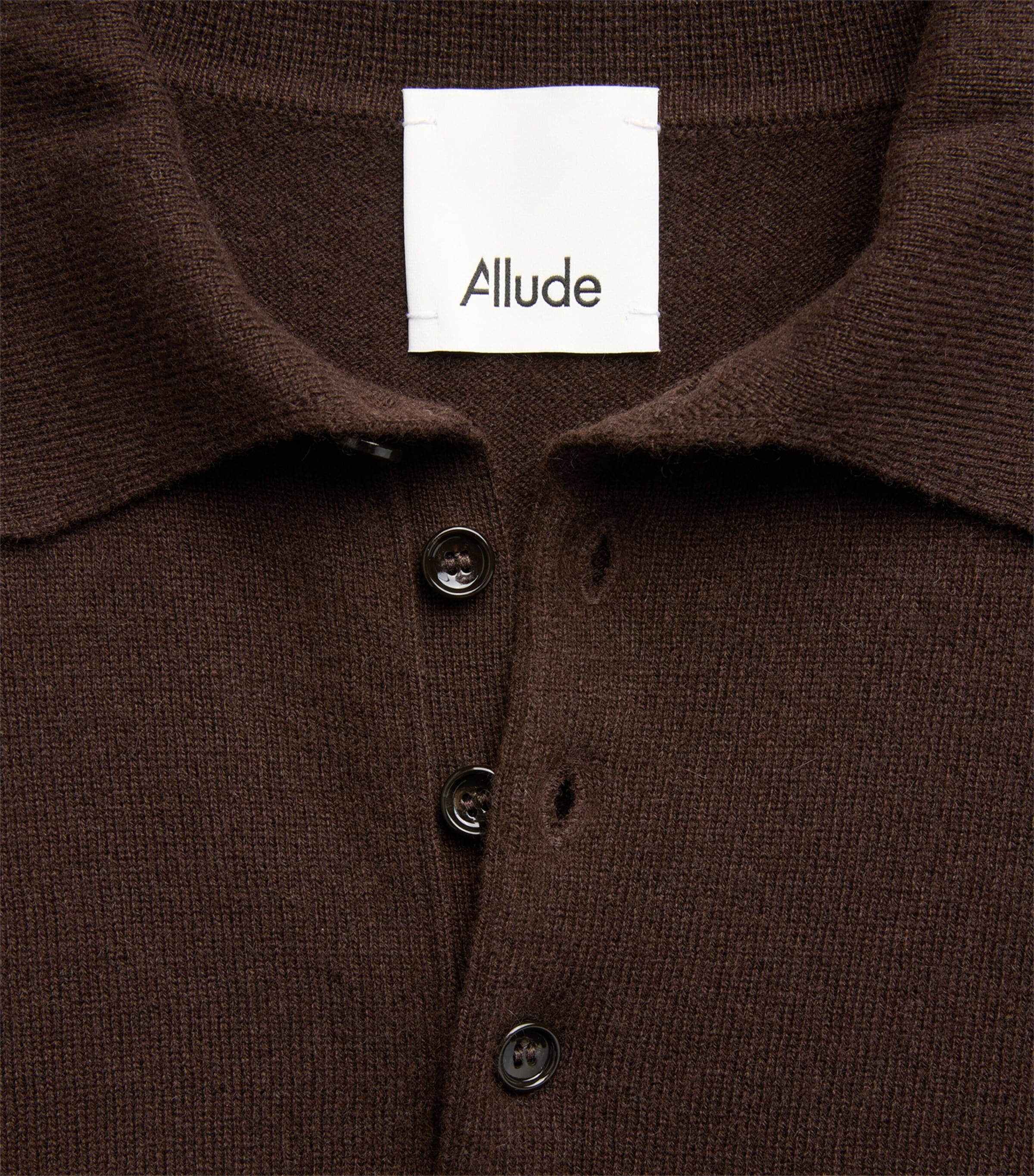 Allude Mens Virgin Wool Open-Collar Polo Sweater Image 6