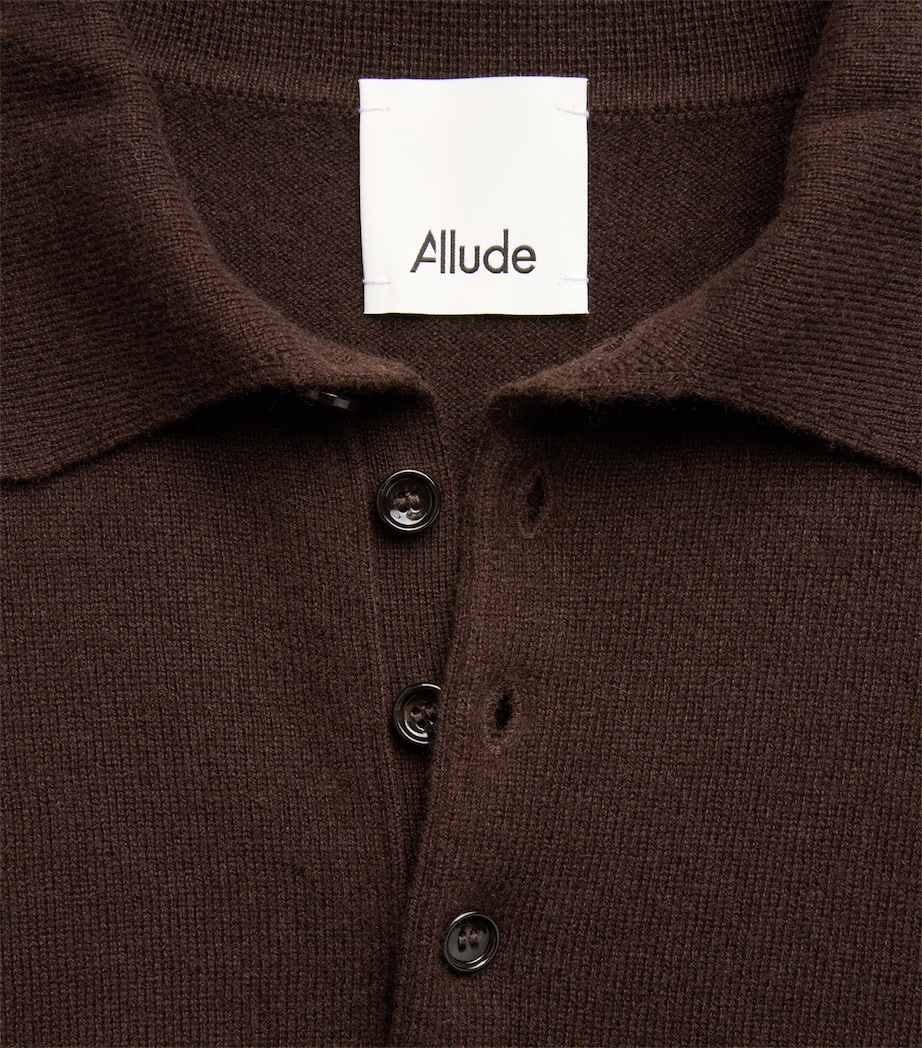 Allude Mens Virgin Wool Open-Collar Polo Sweater Image 6