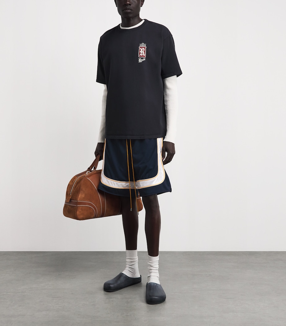Rhude Mens Mesh Piping Track Shorts Image 2