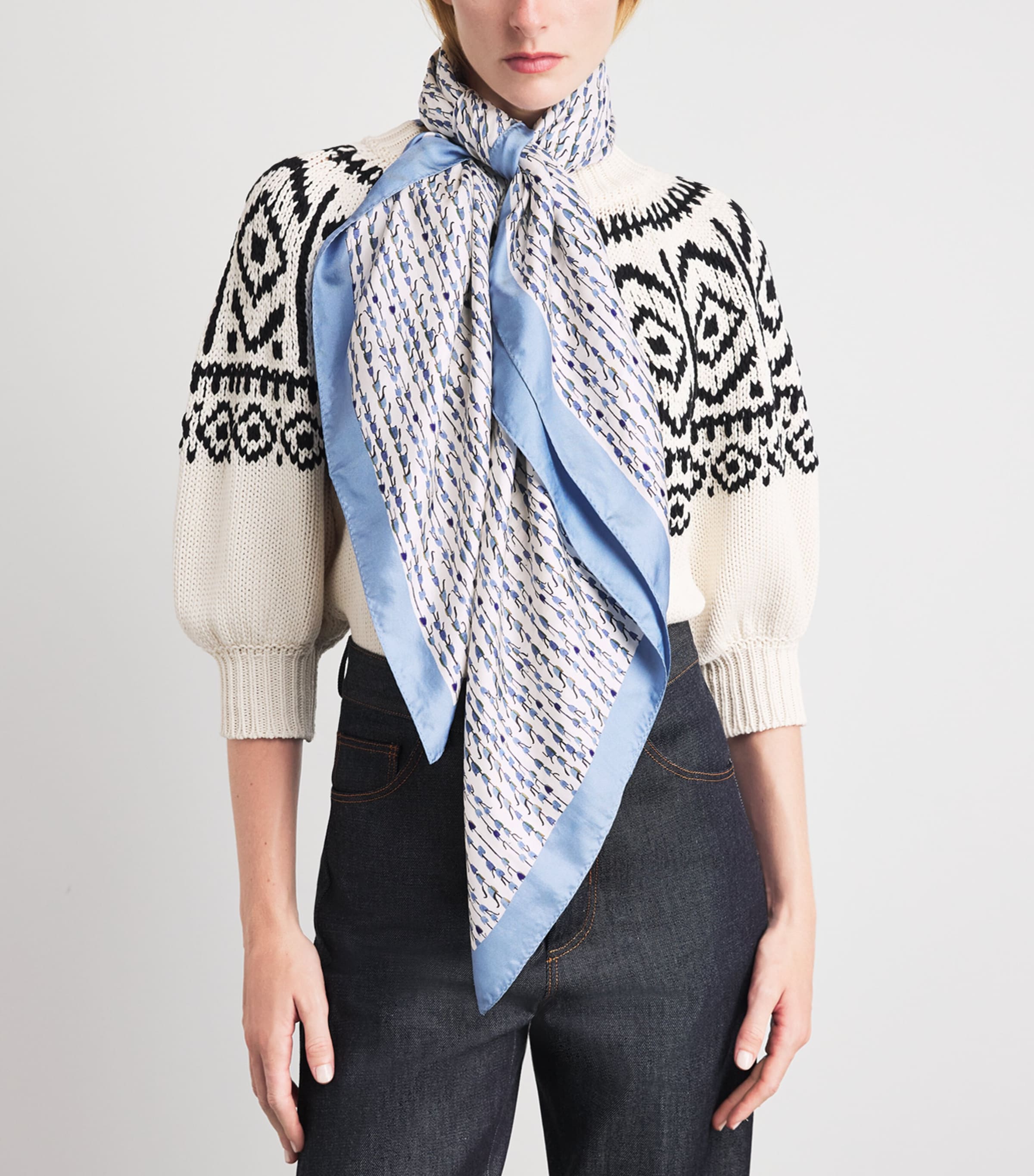 Altuzarra Silk Bluebell Print Scarf Bluebell Image 3