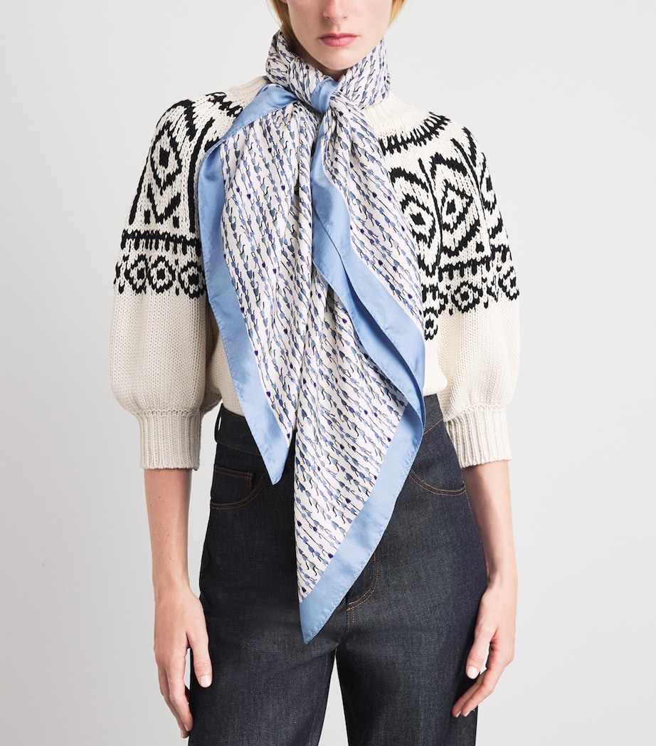 Altuzarra Silk Bluebell Print Scarf Bluebell Image 3