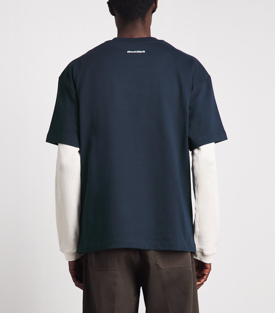 about:blank Mens Oversized Monogram T-Shirt Navy/ecru Image 5