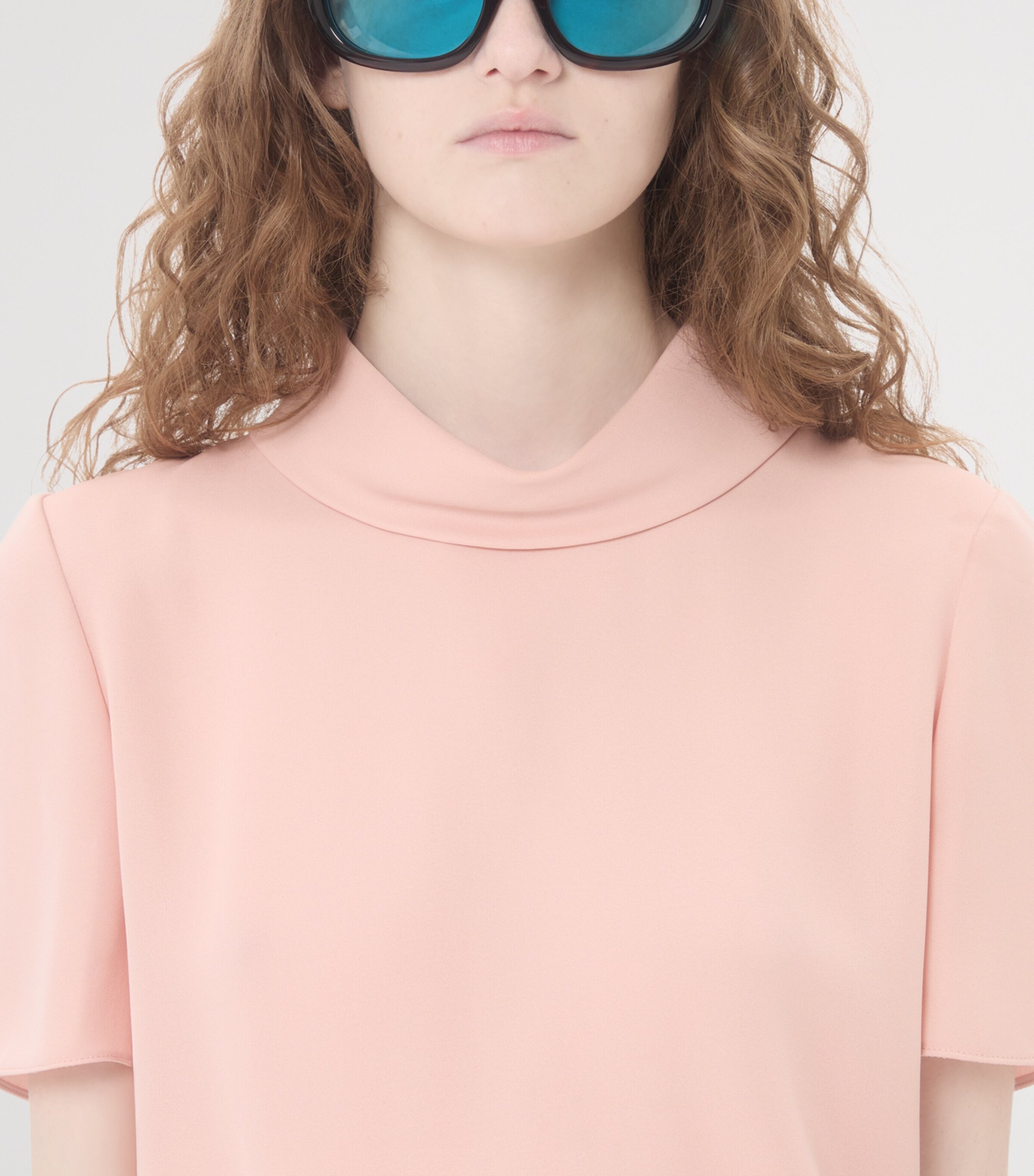 Valentino Womens Silk Layered Collar T-Shirt Image 7
