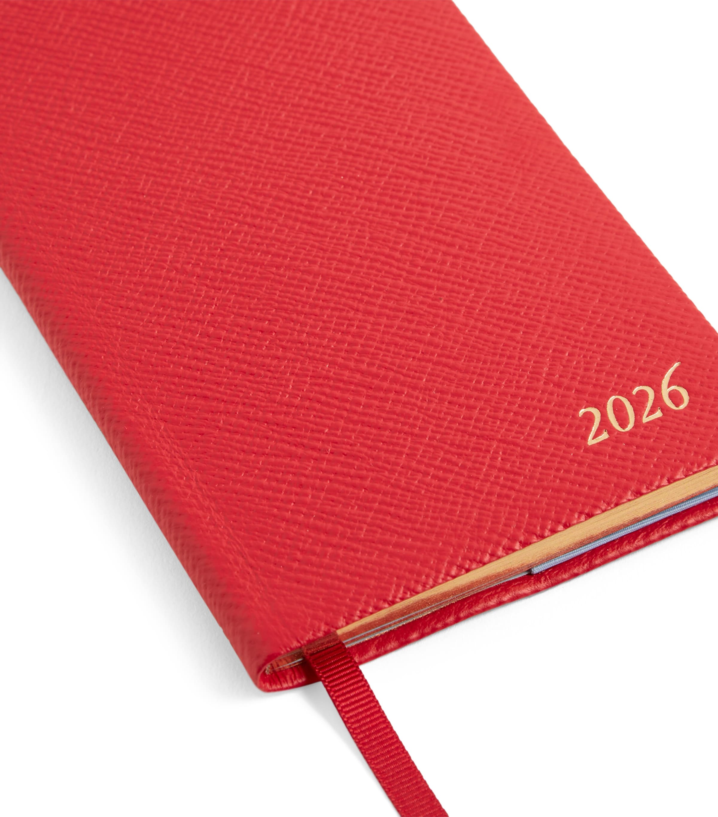 Panama Leather Weekly Diary 2026 SCARLET RED Image 5