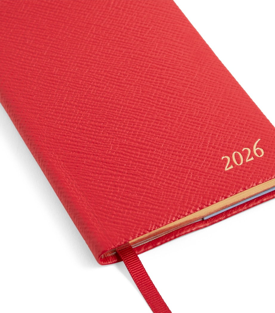Panama Leather Weekly Diary 2026 SCARLET RED Image 5