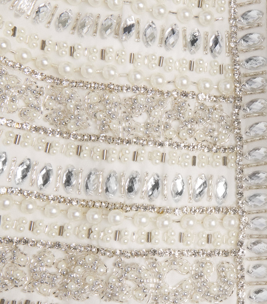 Alice+Olivia Womens Embellished Kidman Jacket Off White/silver Image 6