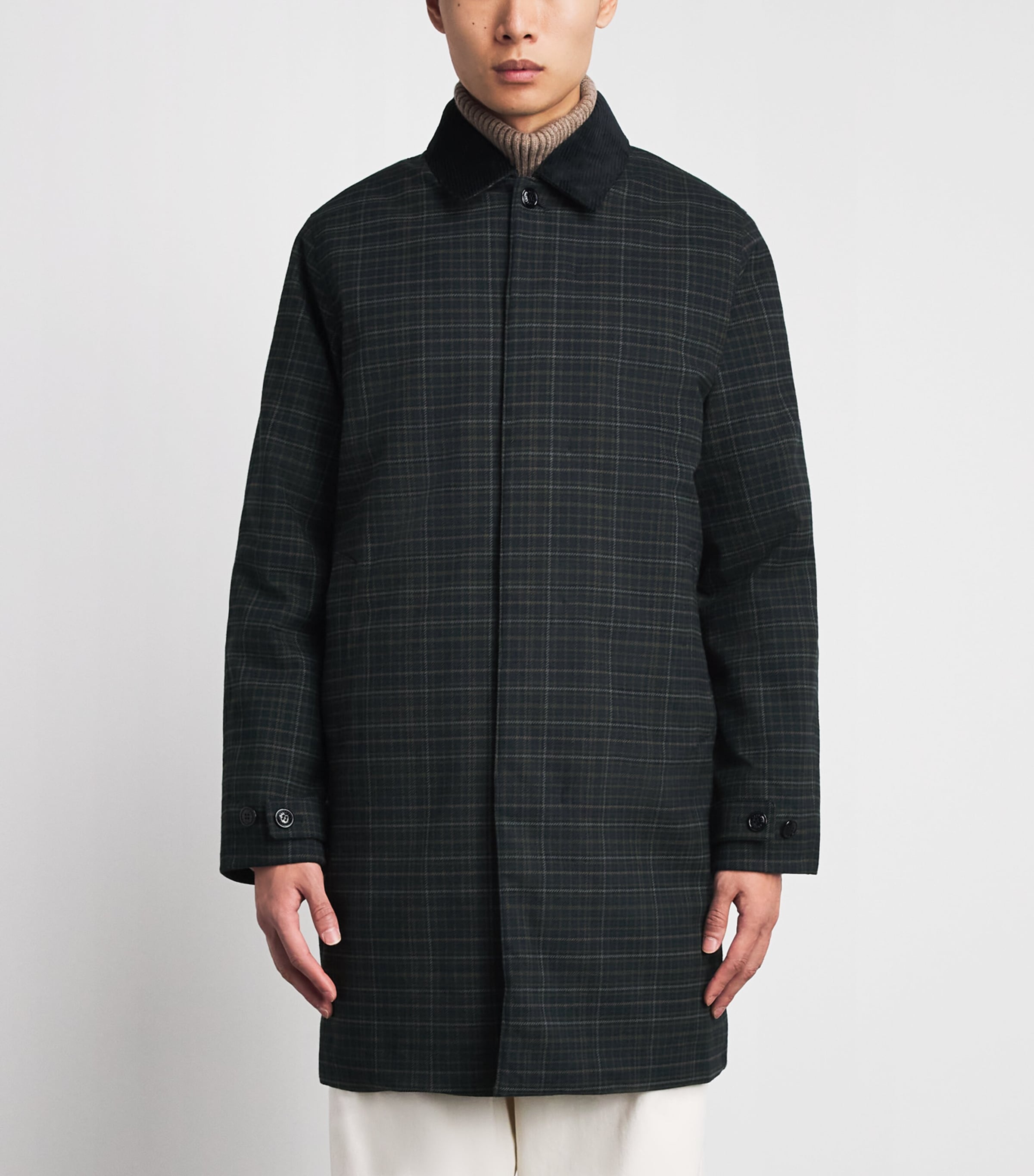 Barbour Mens Winter Lorden Waterproof Coat Shadow Heritage Chck Image 4