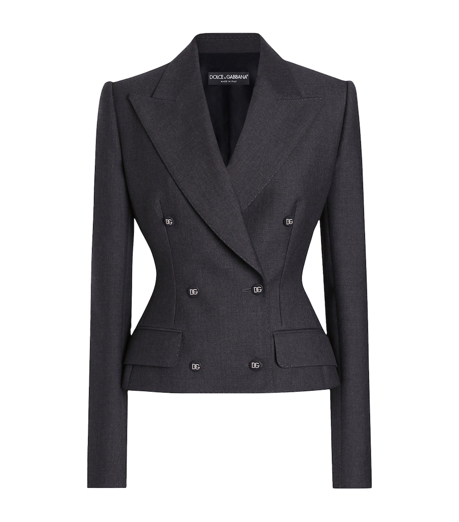 Virgin Wool Fitted Blazer S8290-MELANGE GREY Image 1