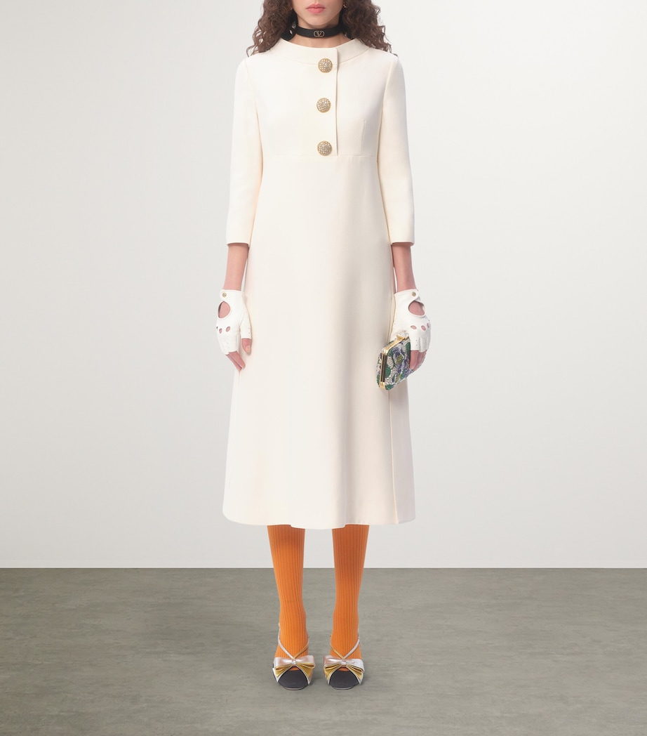 Virgin Wool-Silk Midi Dress A03 Image 6