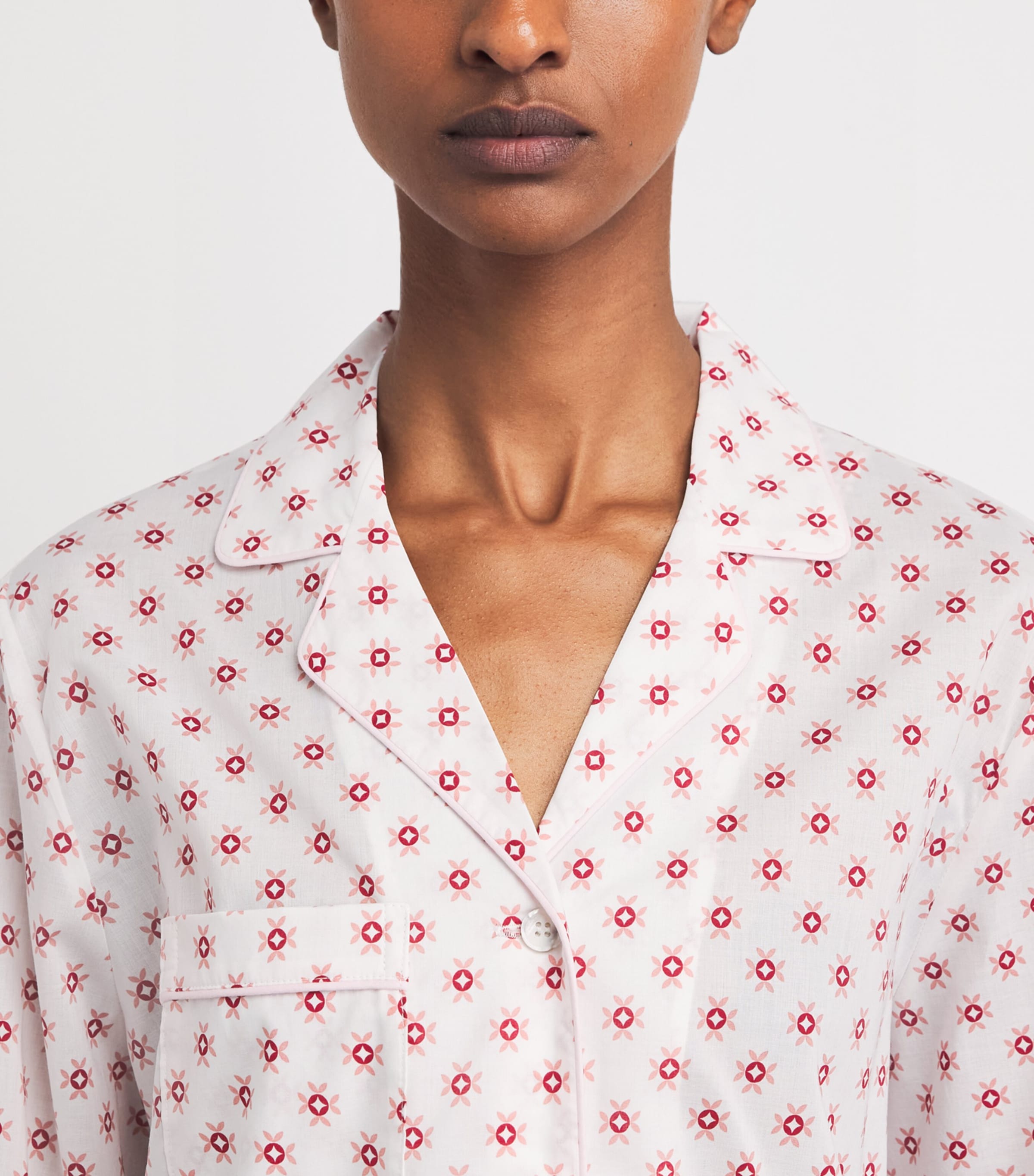 Derek Rose Womens Geometric Nelson Pyjama Set White Image 5