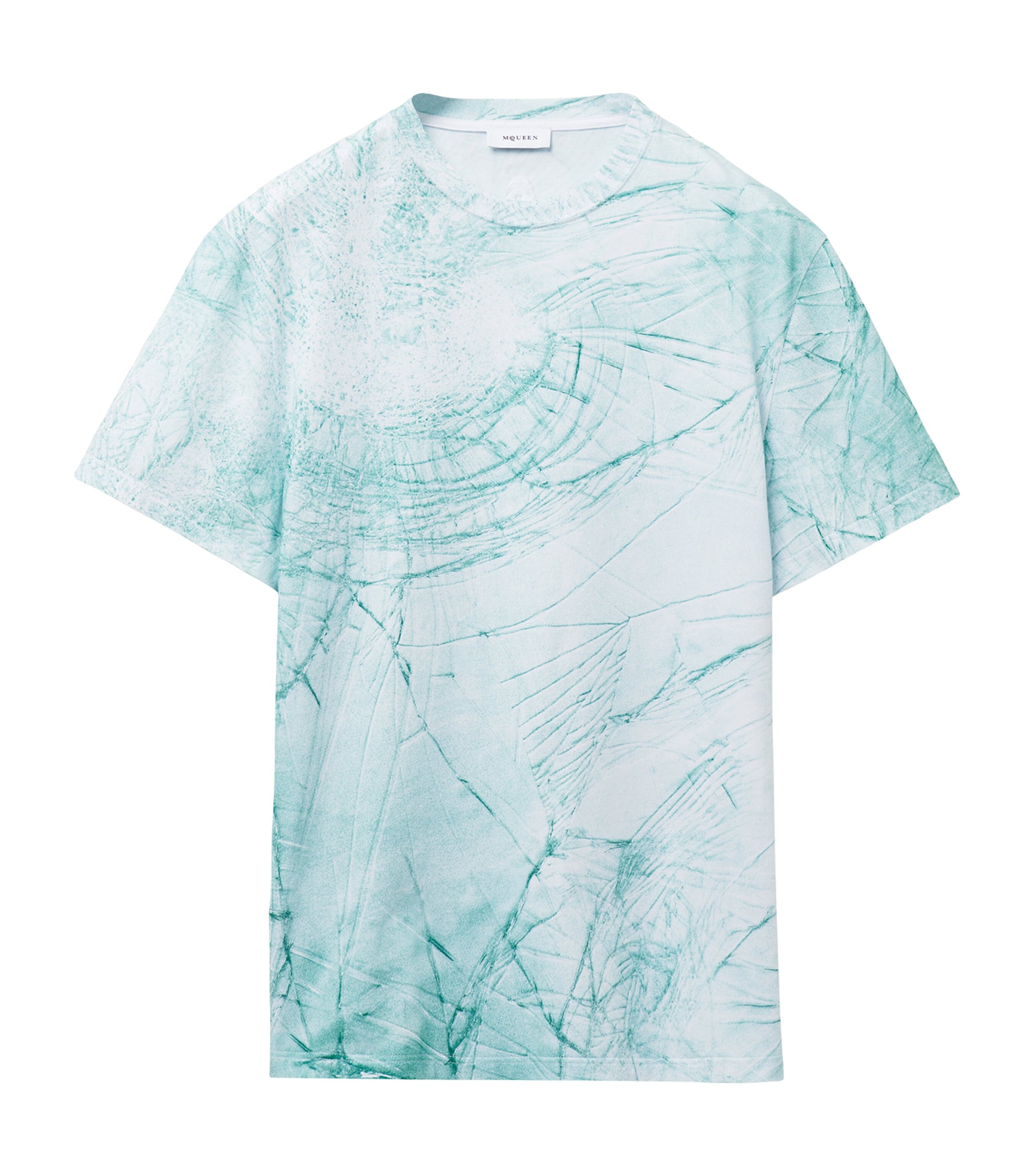 Shop Alexander Mcqueen Cotton Smashed Glass T-shirt In Blue