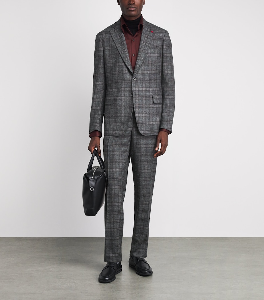Isaia Mens Wool Check Capri 2-Piece Suit Image 2