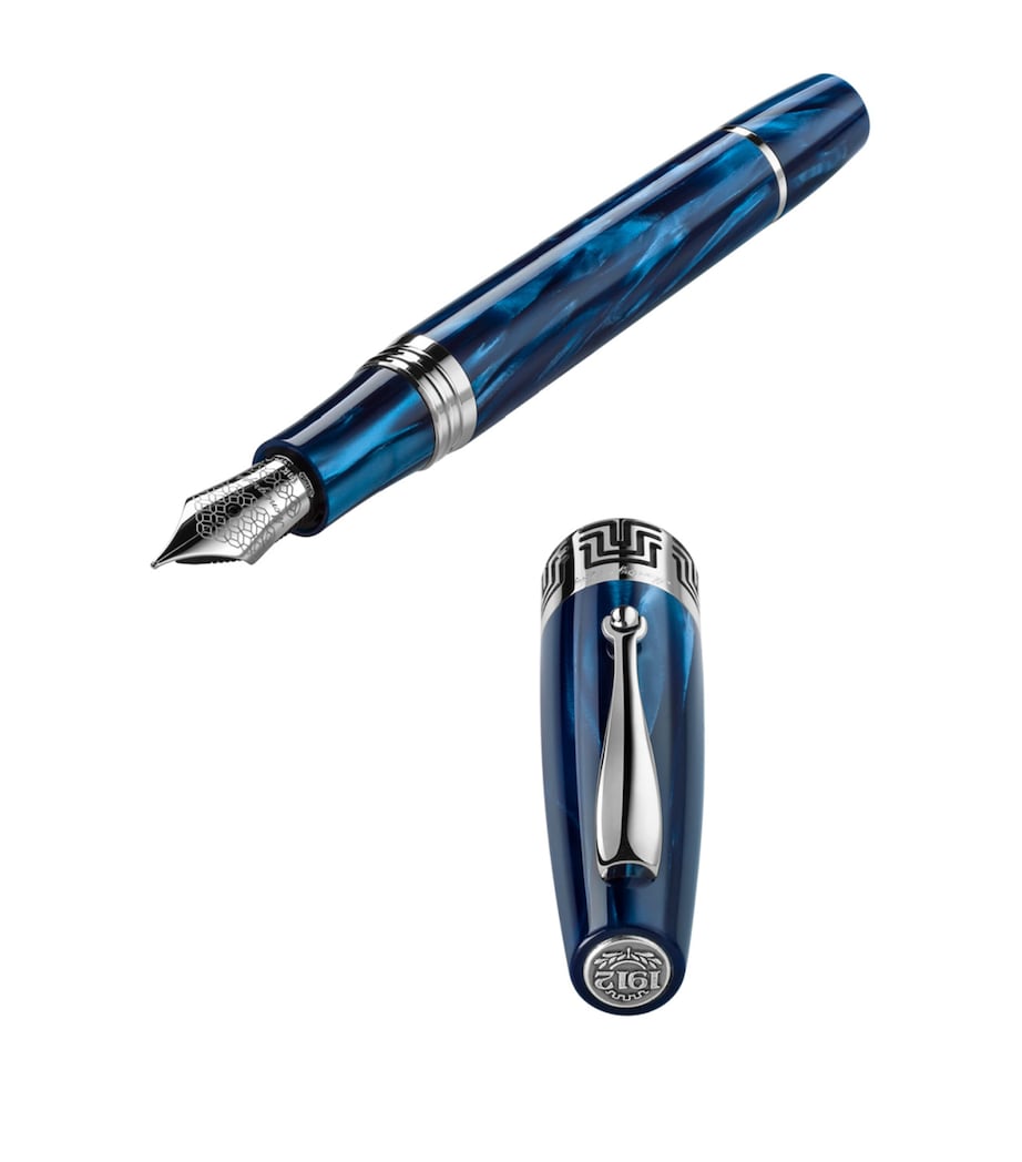 Sterling Silver-Trim Extra 30 Fountain Pen BLUE Image 2