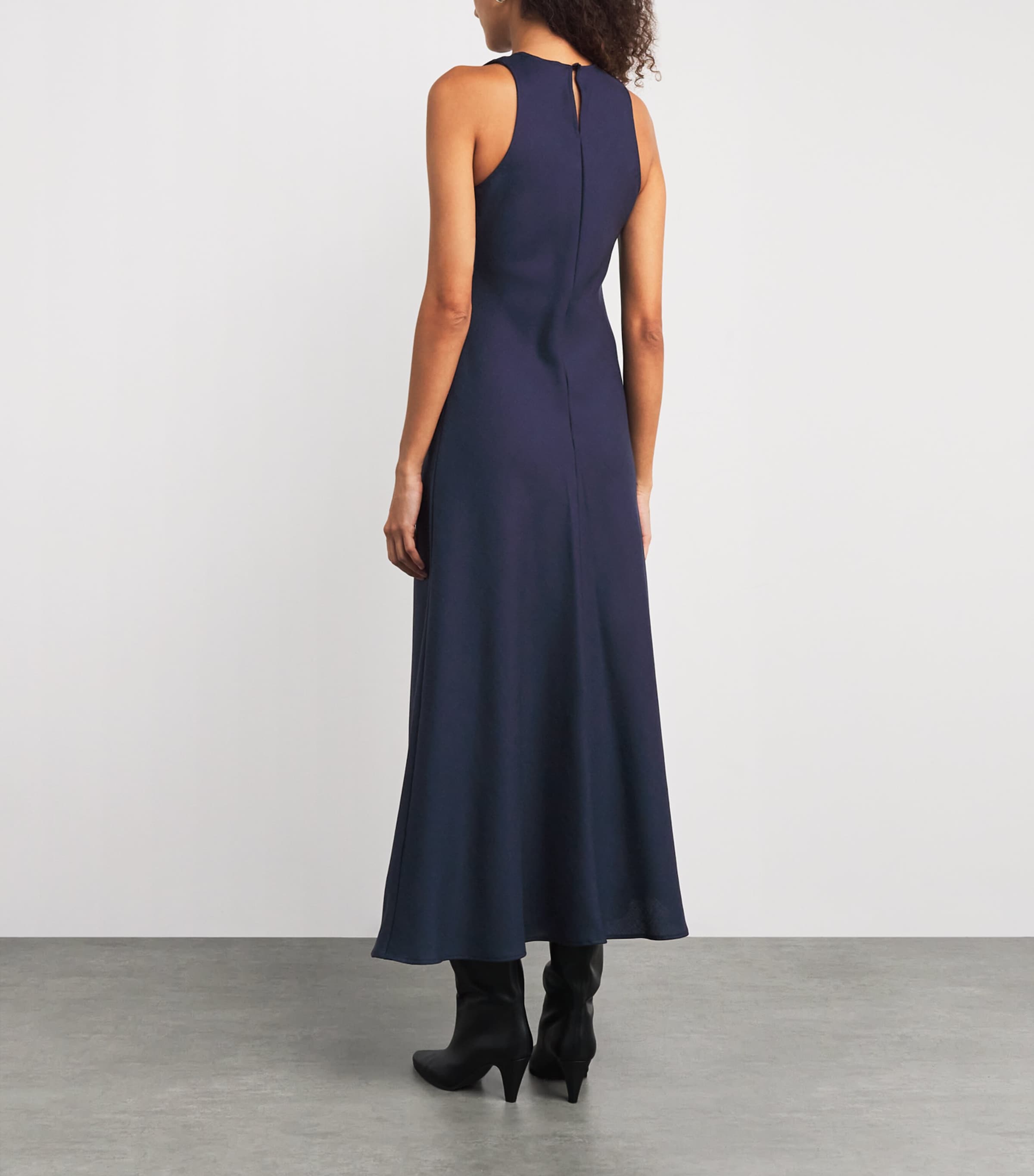 Twill Midi Dress NAVY Image 3