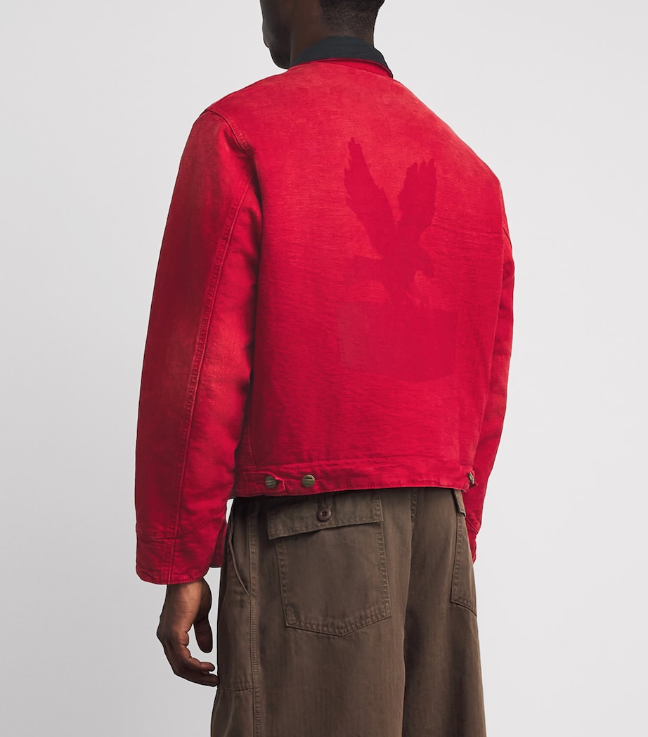 Canvas Sun-Faded Work Jacket RED Image 4