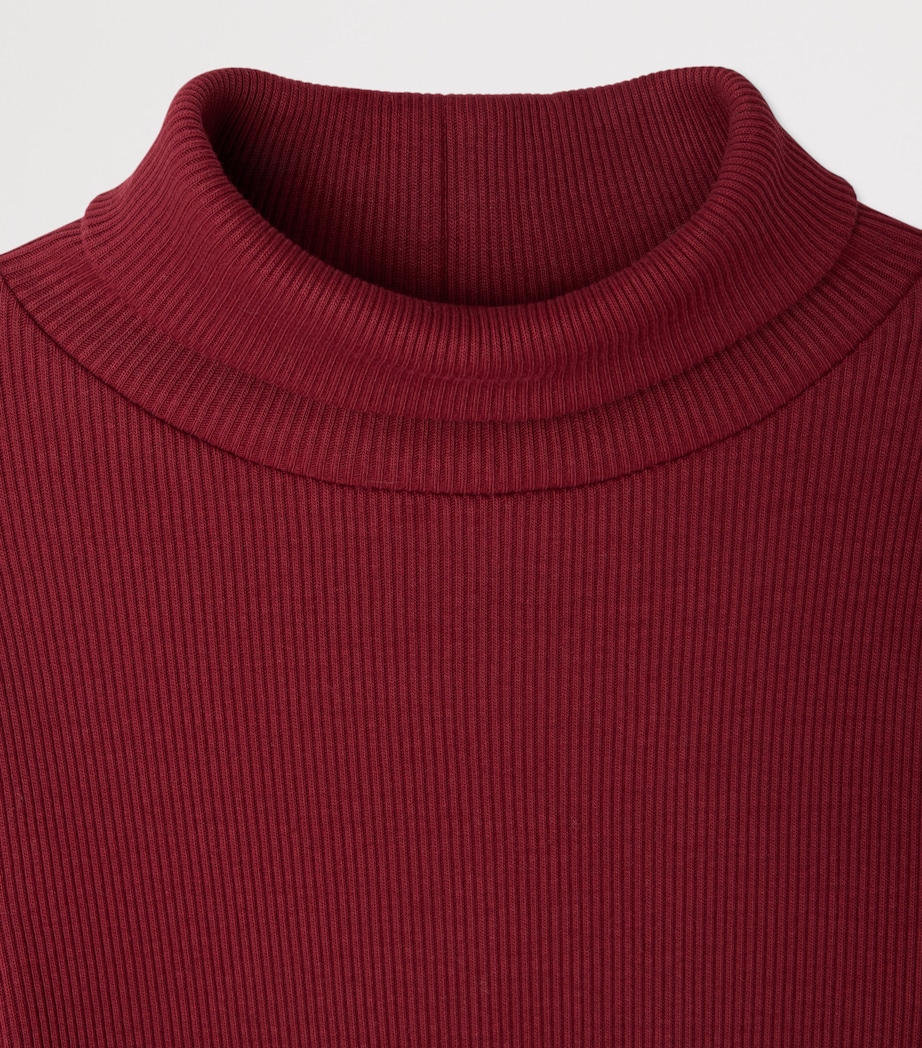 Bonpoint Cotton Rollneck Sweater (4-8 Years) Bordeaux Image 3