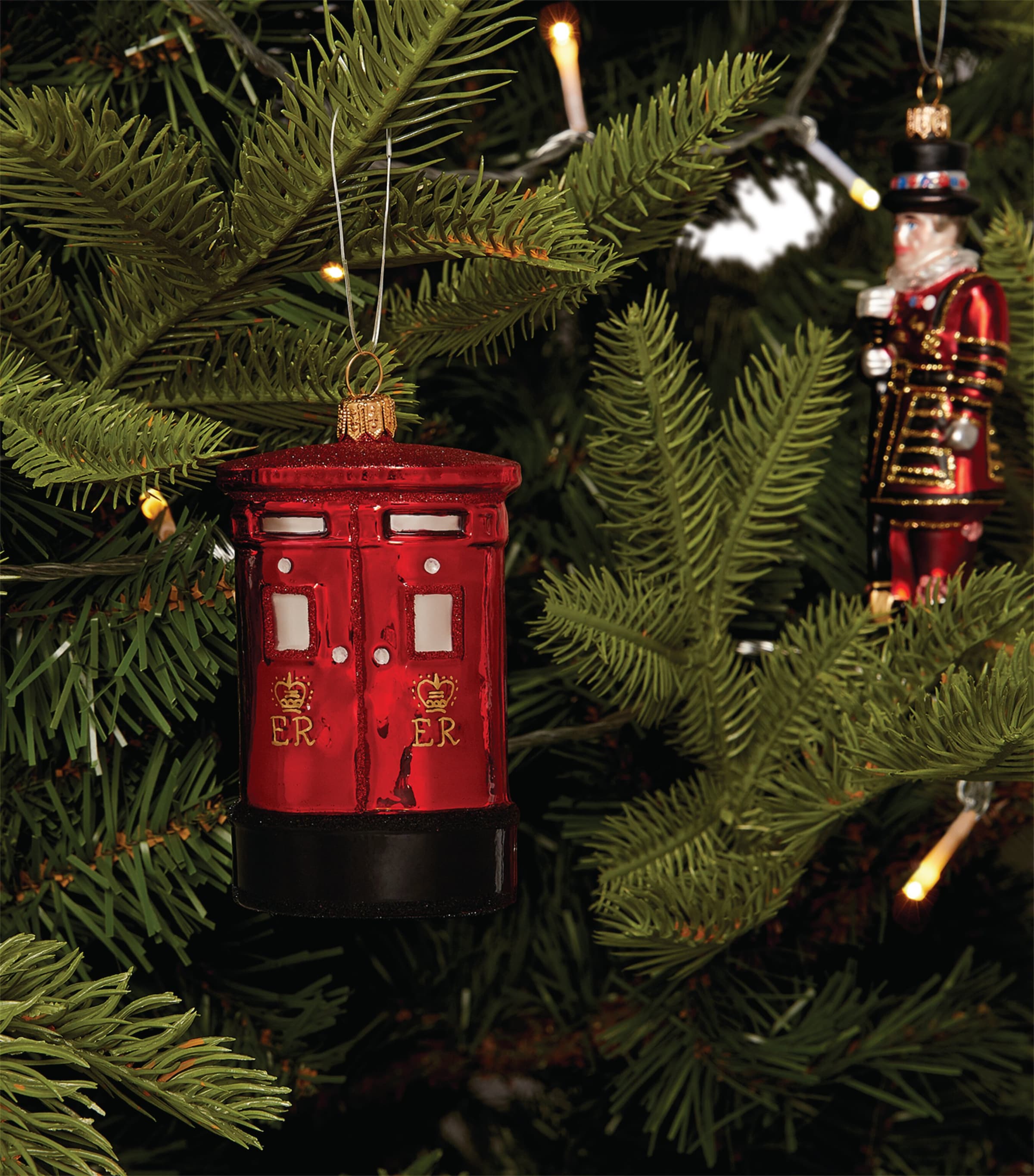 Harrods Royal Mail Letter Box Tree Decoration In Red