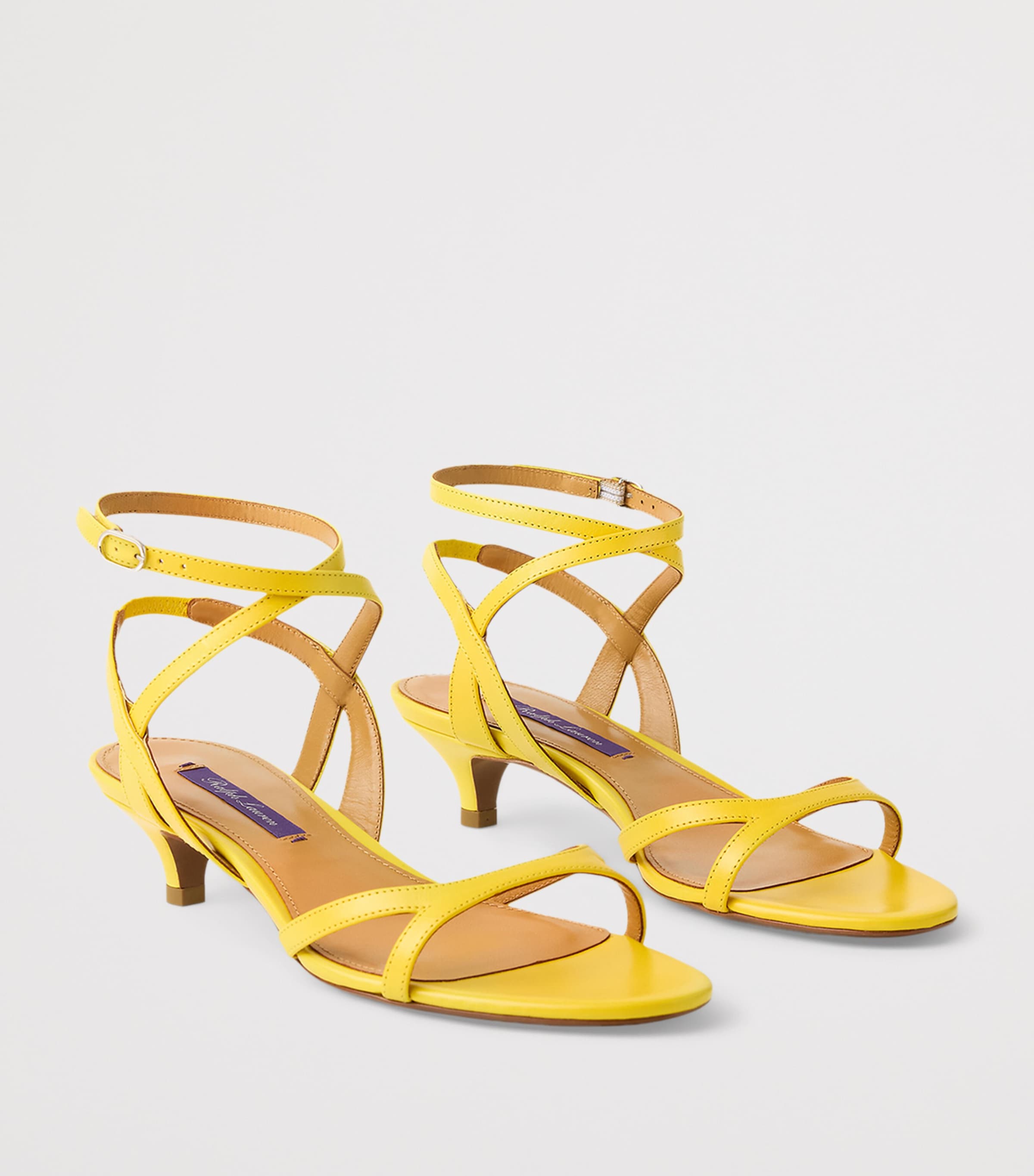 Calfskin Clarke Heeled Sandals 35 YELLOW Image 2