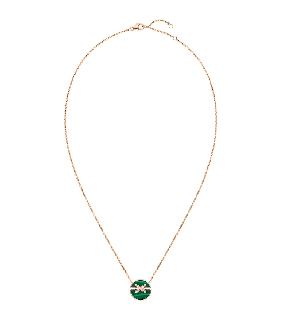 Small Rose Gold, Malachite and Diamond Harmony Pendant Necklace PINK GOLD Image 1